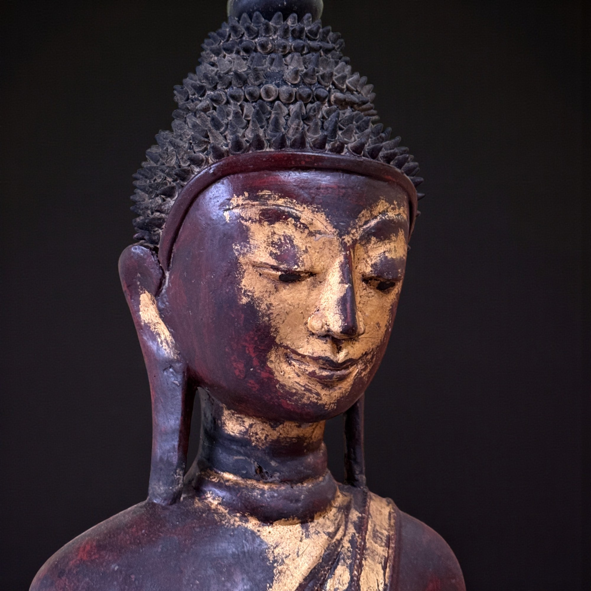 Lacquerware Buddha Statue Burma Skulptur 73 cm groß