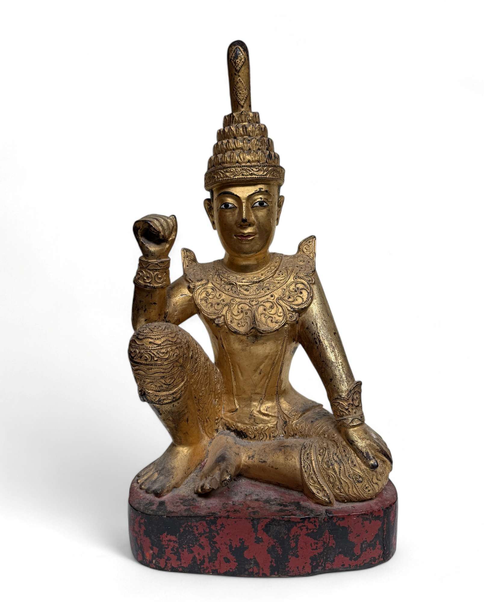 Alte Nat Skulptur aus Birma mit Teilvergoldung - 58 cm groß