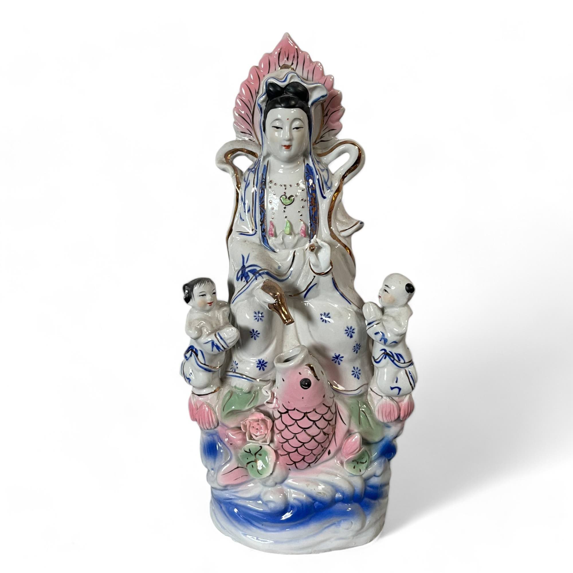 Buddha Figur Kwan-Yin aus Porzellan 36,5cm groß