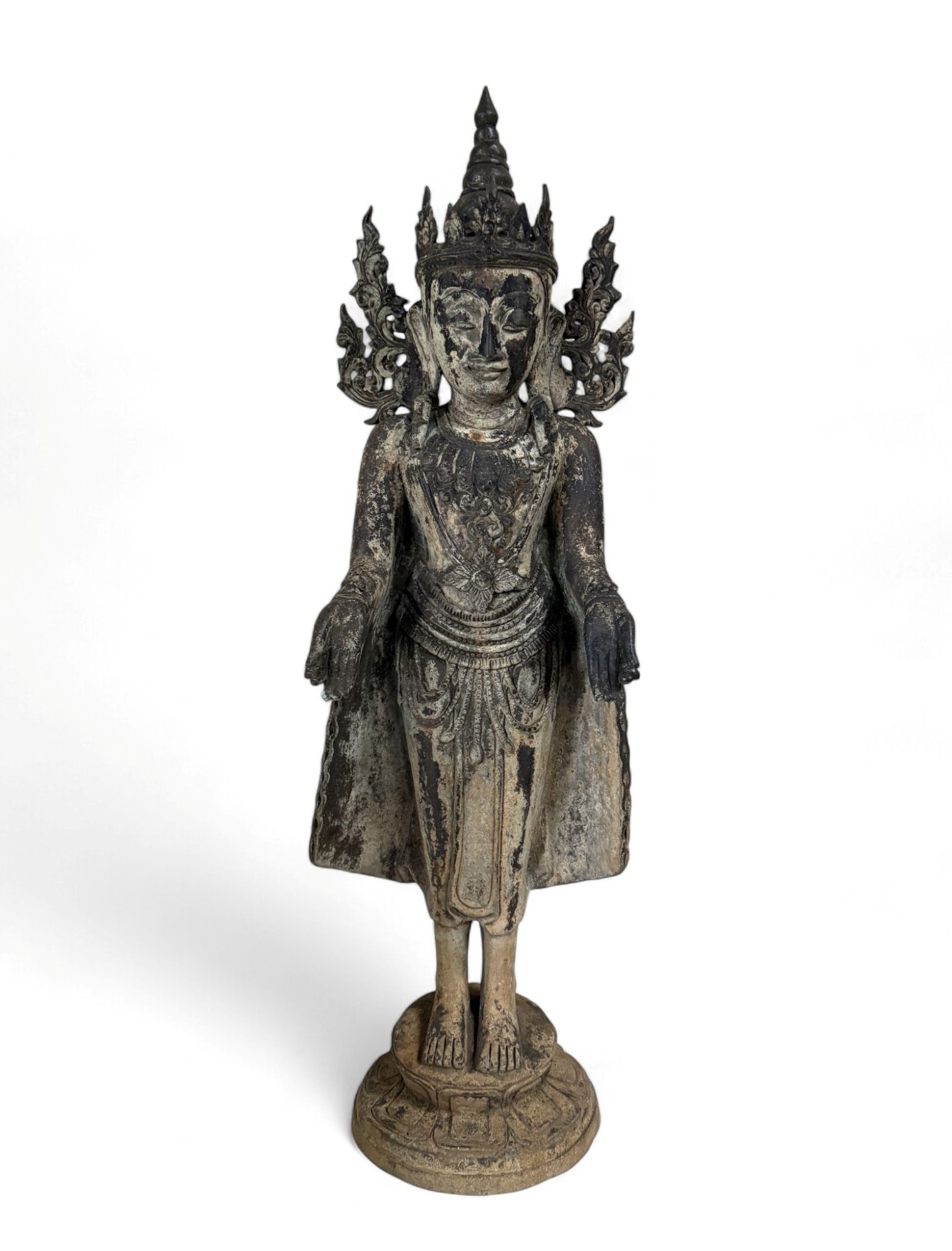 Gekrönter Burma Buddha Bronze Skulptur 103 cm groß Gekrönter Burma Buddha Bronze Skulptur 103 cm groß