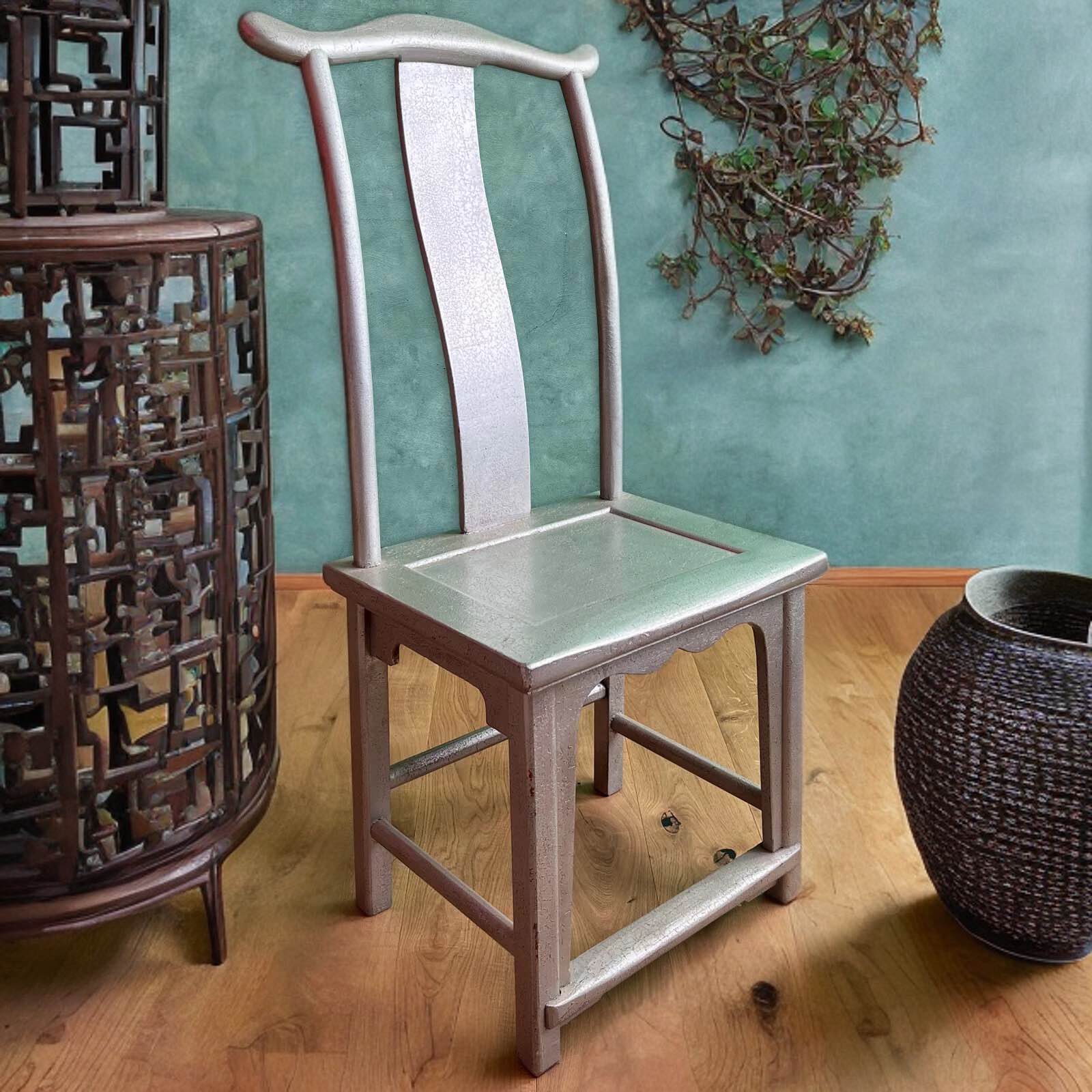 China Stuhl Ulmen Holz Silber Design