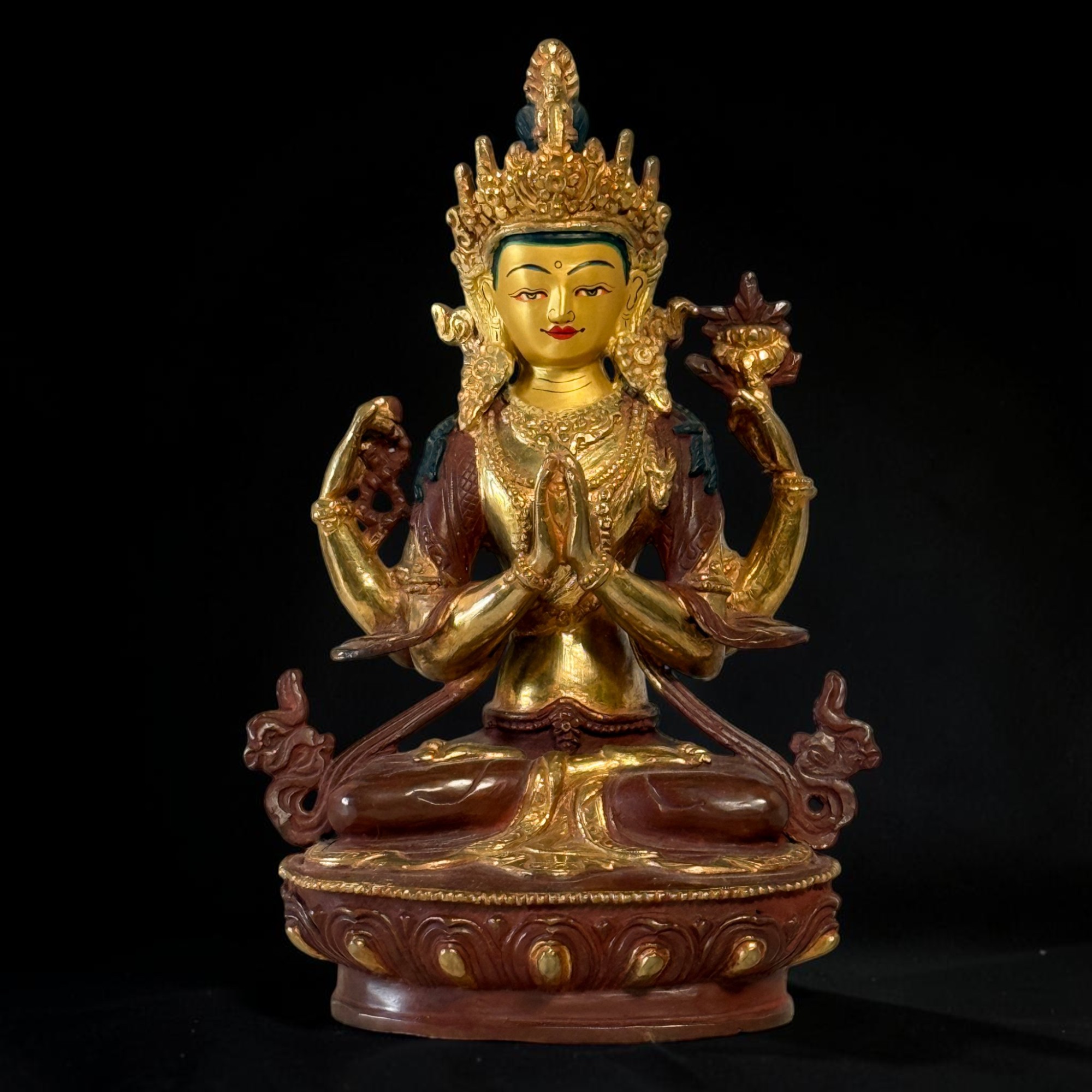 Buddha Figur Chenrezi Avalokiteshvara Bronze