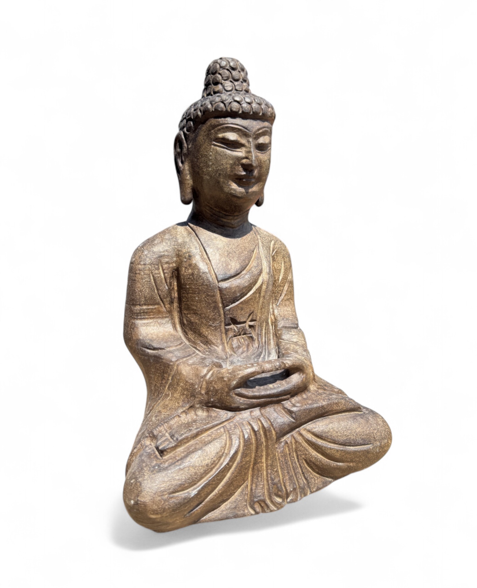 Garten Buddha Statue Naturstein Figur Meditation Geste