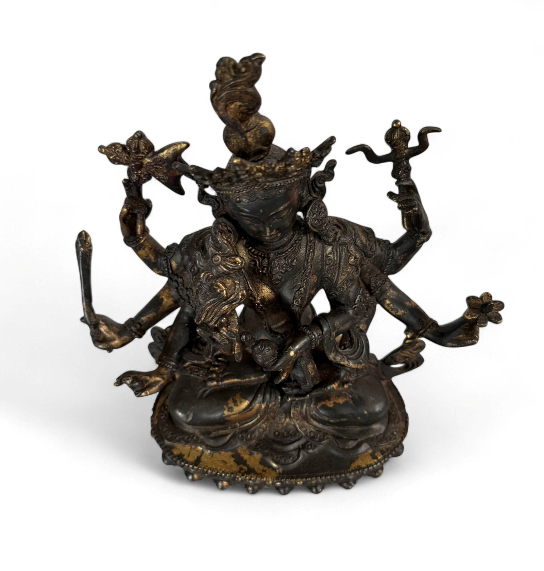 Chenrezig Avalokiteshvara Bronze Figur Tibet 22 cm groß