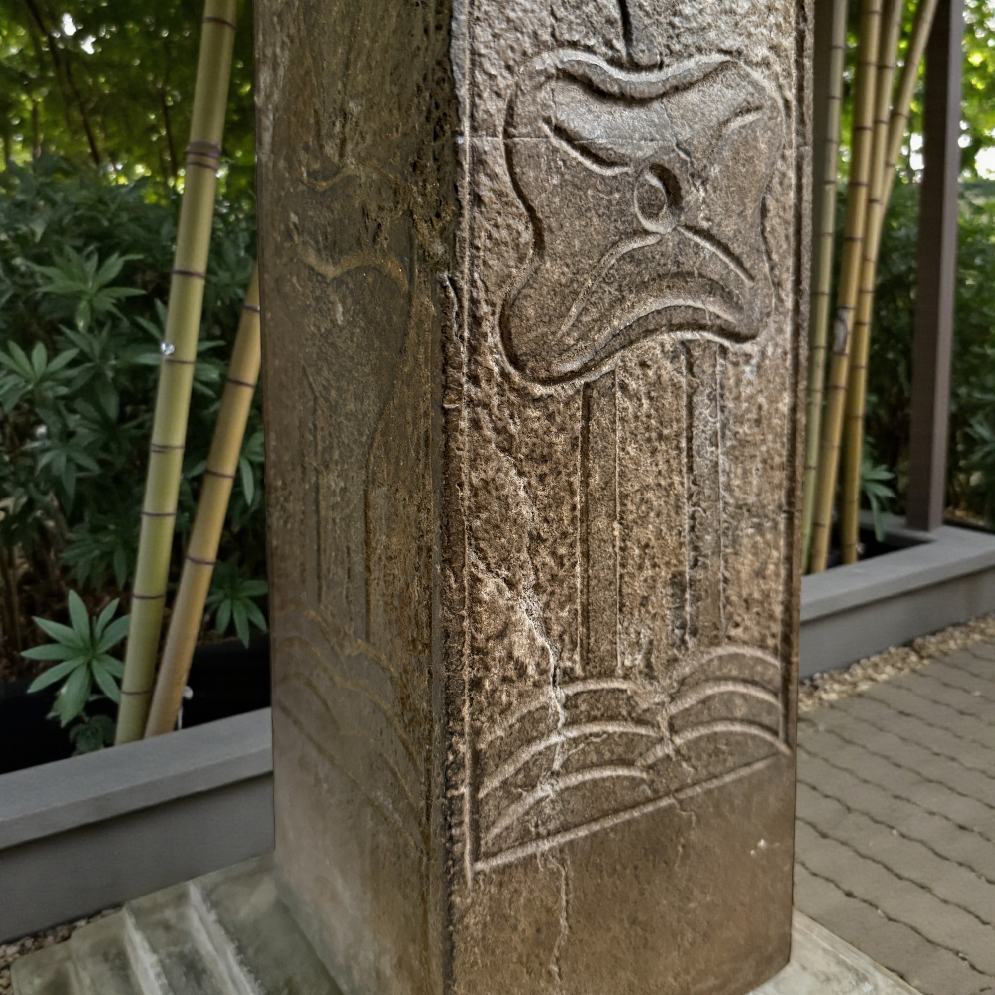 Asiatische Steinlaterne China Garten Pagode mit Lotusblume 94 cm groß