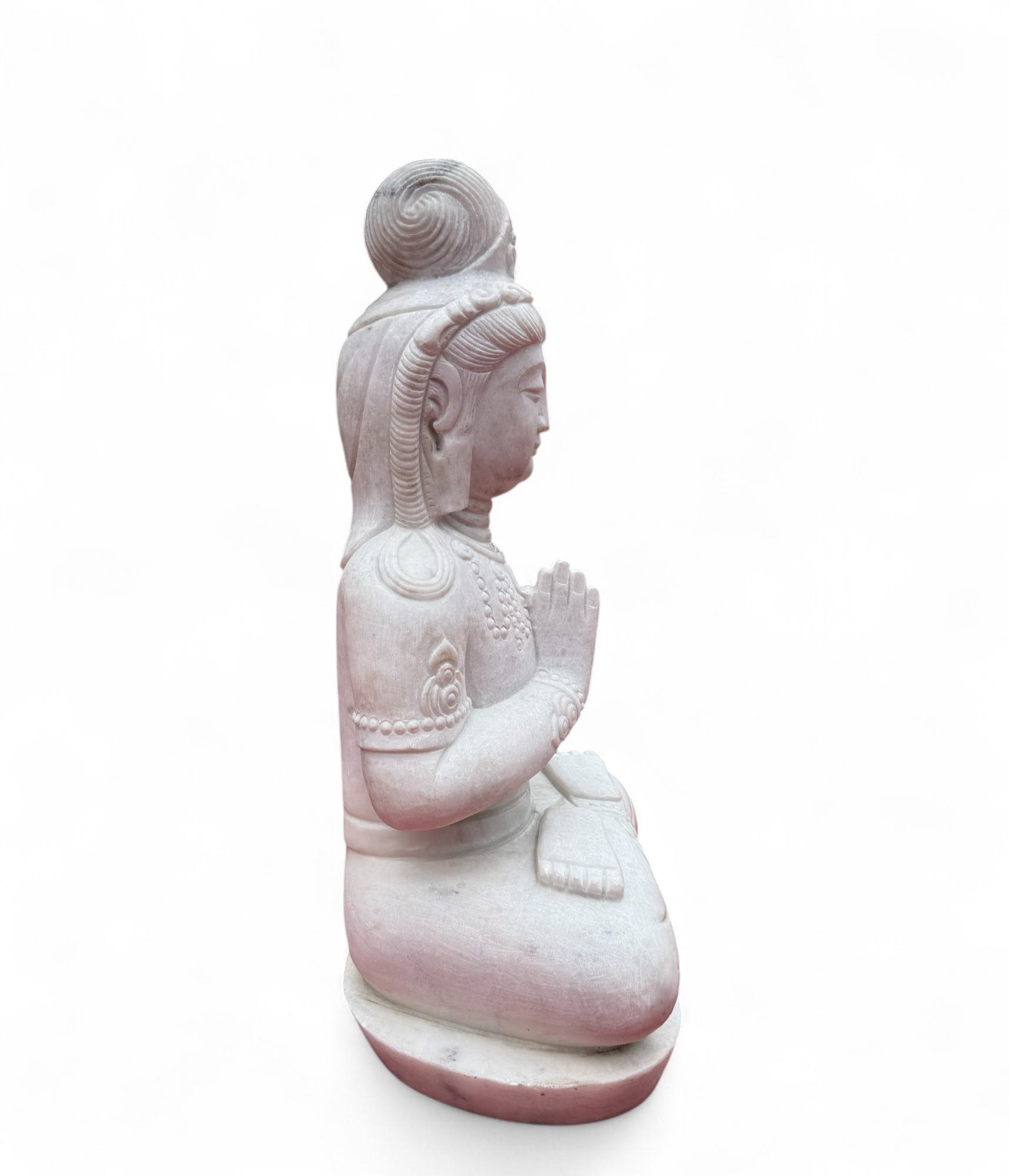 Guanyin Garten Buddha Skulptur Marmor Stein 65cm groß