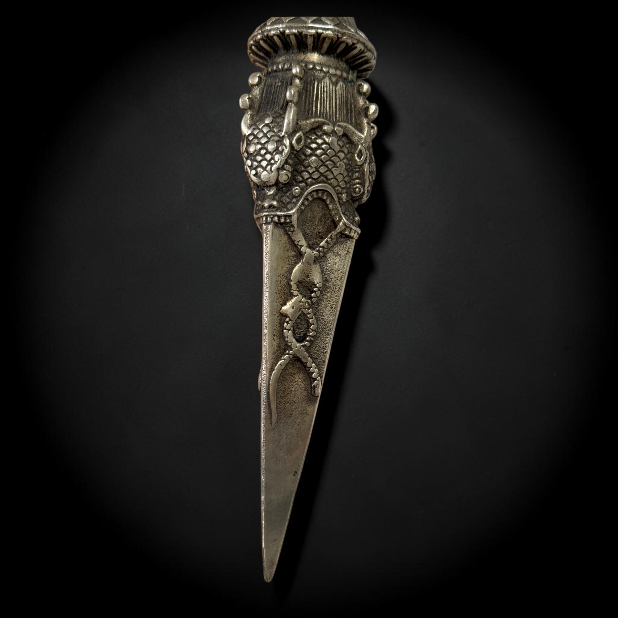 Phurba Bronze Ritualdolch Tibet Kila Ritualmesser Buddhismus 36cm