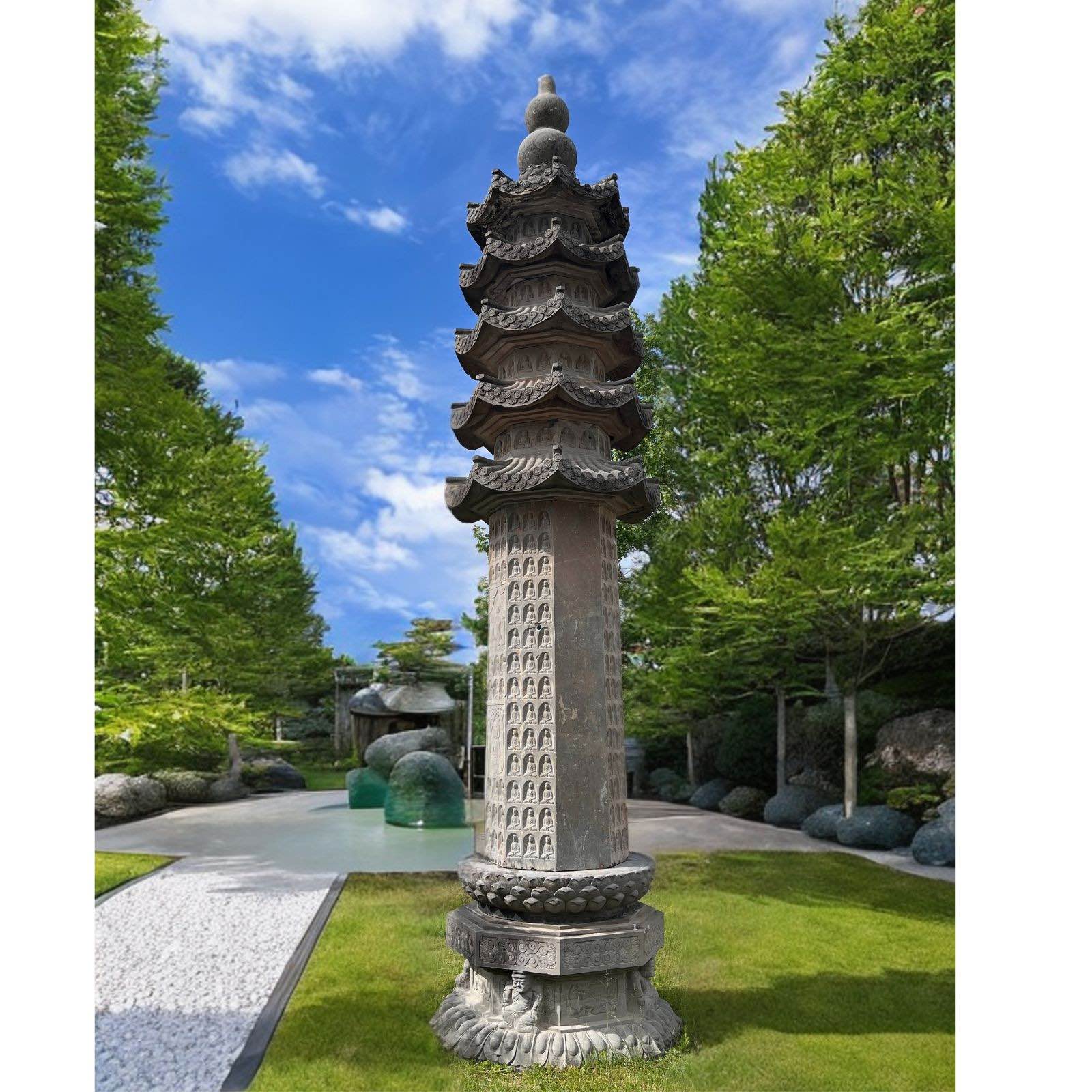 Buddha Garten Pagode Stein Tempel - gigantische 8m groß