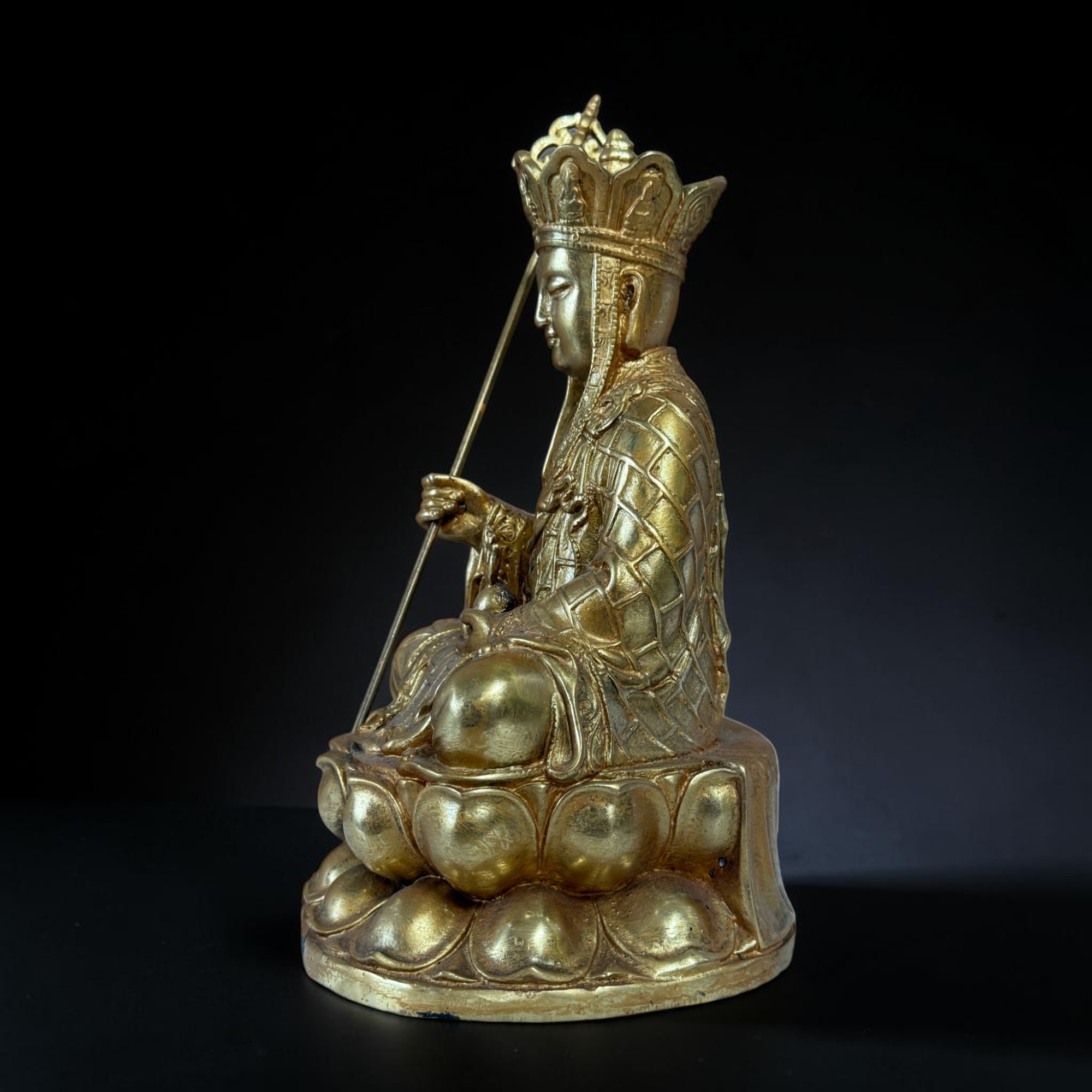 Ksitigarbha Bodhisattva Bronze Figur Tibet China Asien Skulptur 25cm