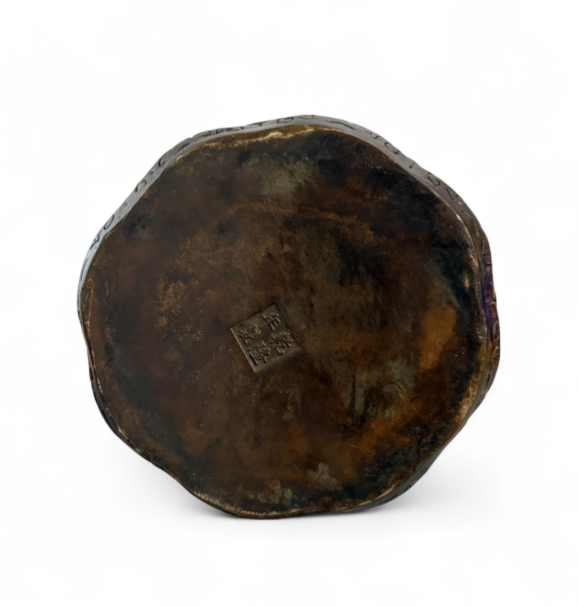 Geldfrosch Geldkröte Bronze Cloisonne chinesische Skulptur