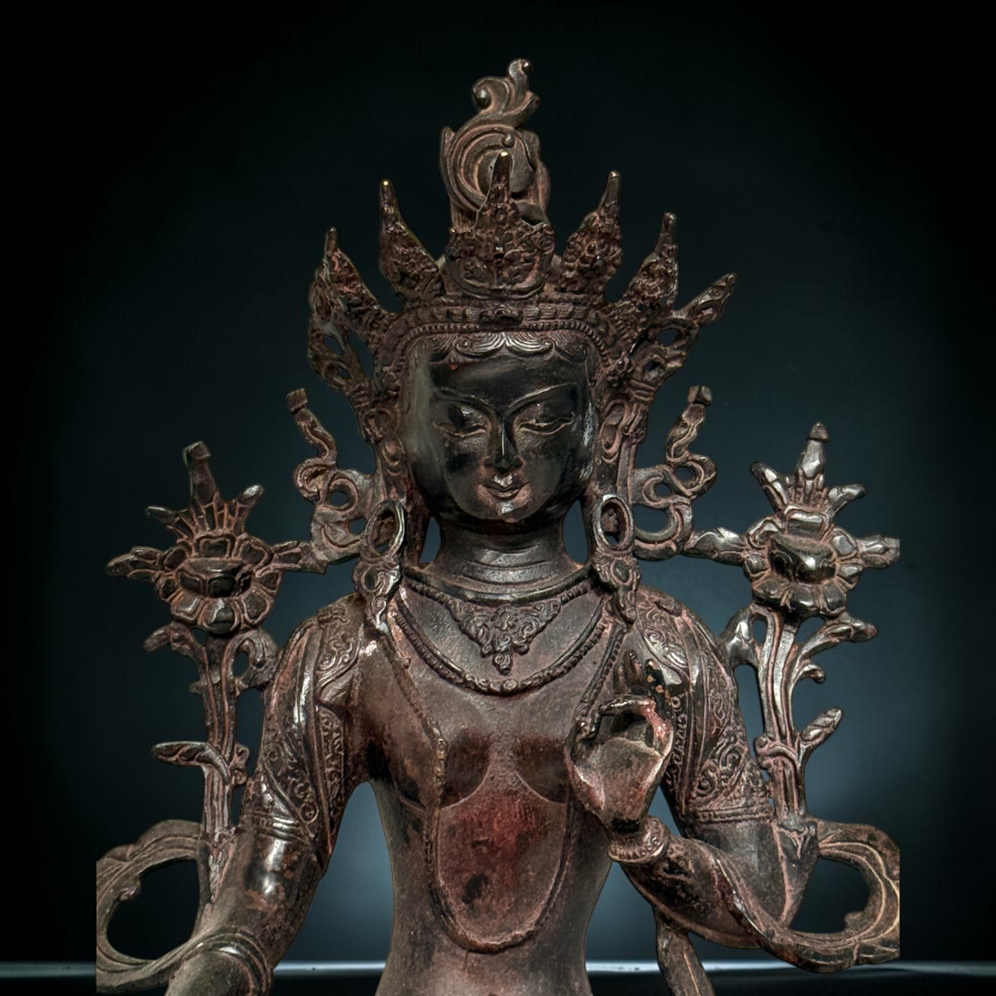 Weiße Tara Buddha Figur Bronze - Bodhisattva