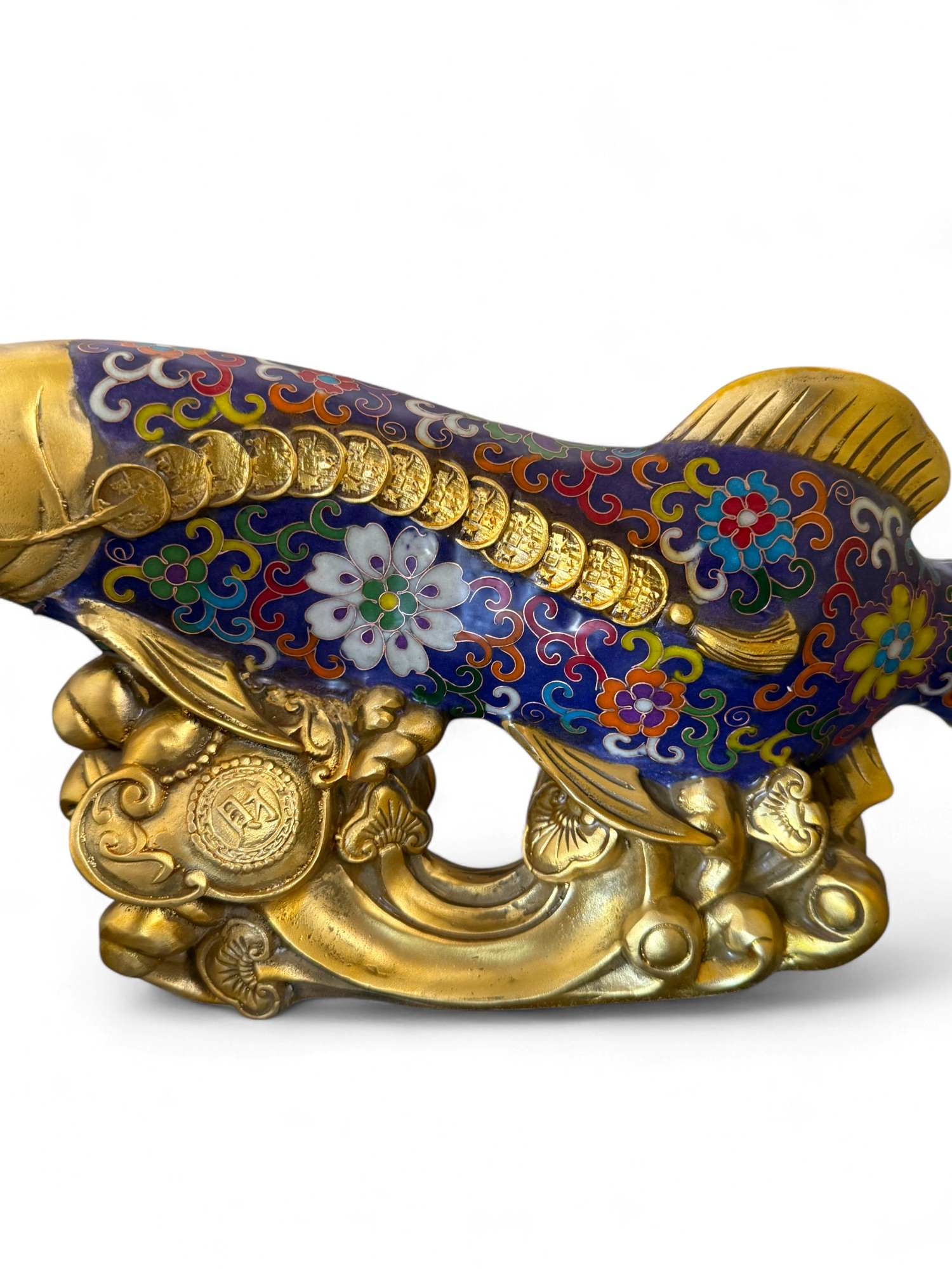 Koifisch Bronze Skulptur Cloisonne Figur Reichtumssymbol