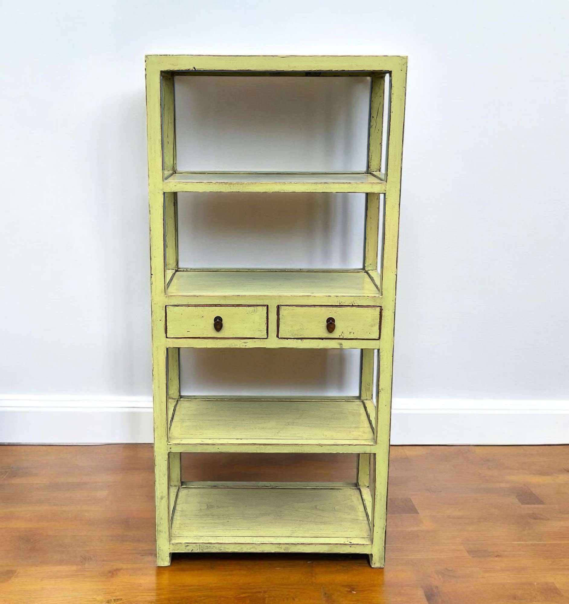 Asiatisches Holz Regal, Pistaziengrün