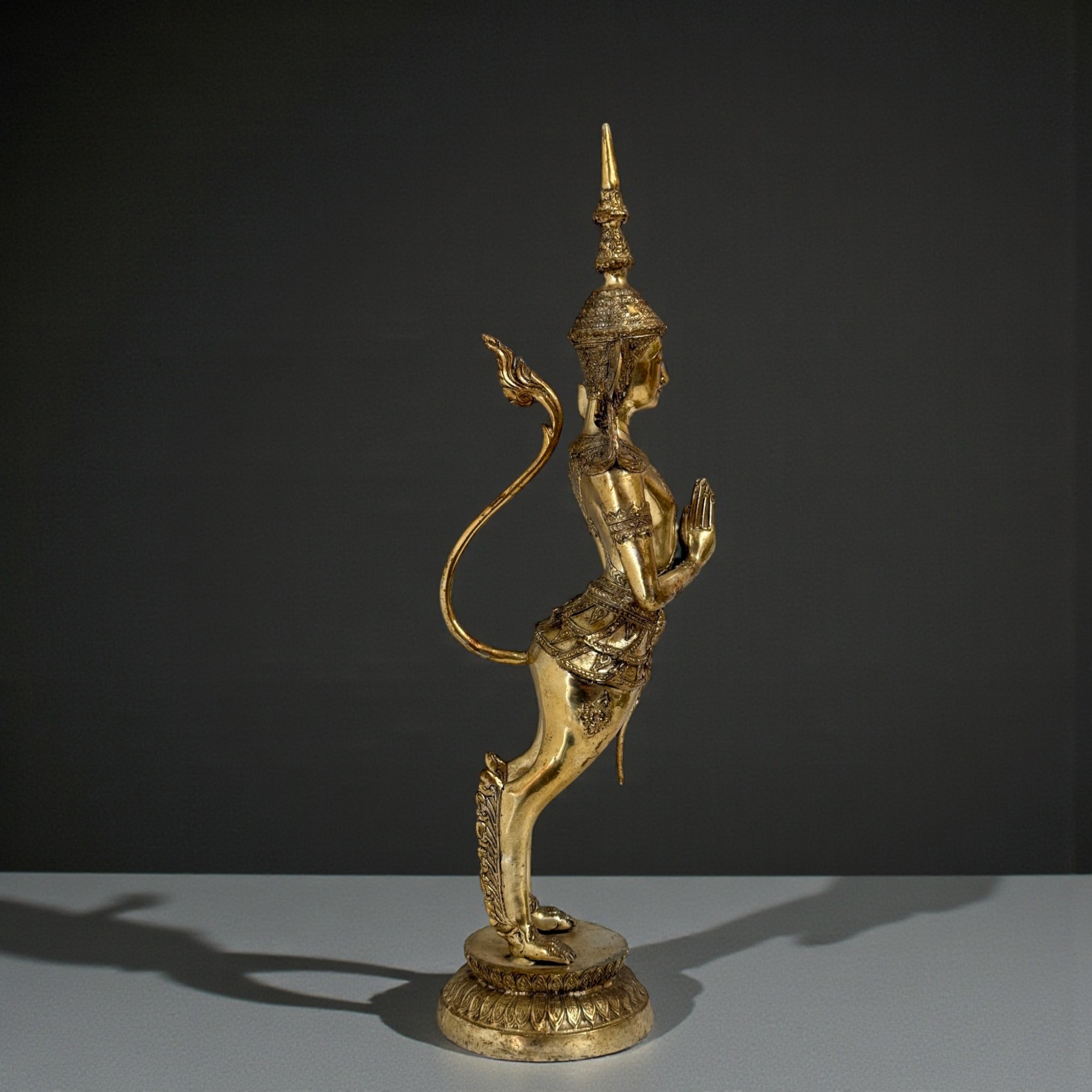 Kinnari Figur Bronze Messing Thailand asiatisches Sammlerstück 39,5 cm