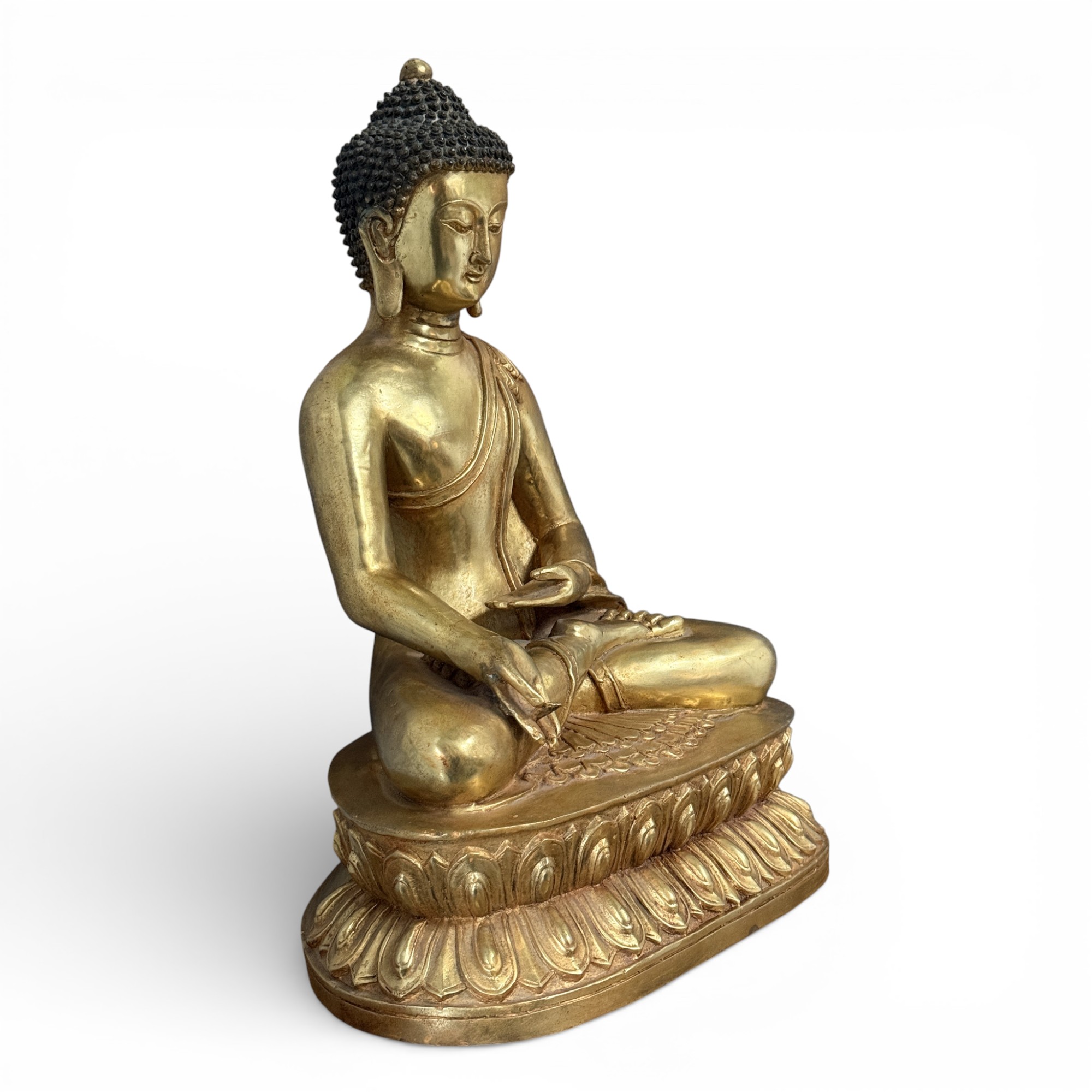 Buddha Skulptur aus Bronze mit der Vitarka Mudra - 44 cm