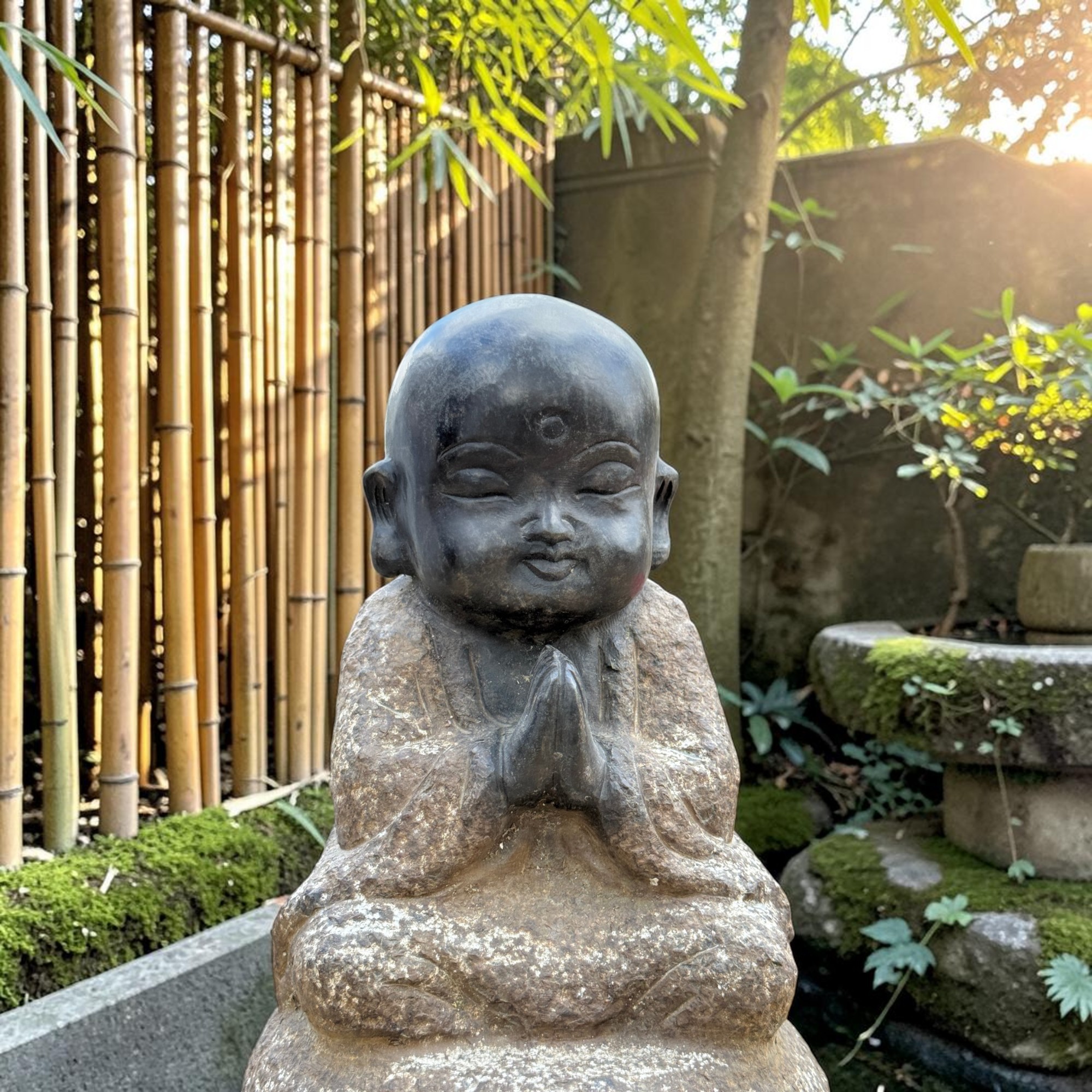 Zen Mönch Garten Figur China 34 cm groß