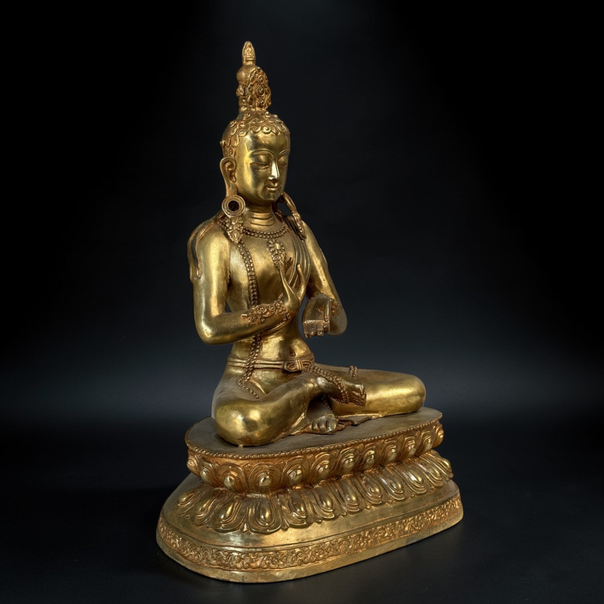 Buddha Figur Dharmachakra Mudra Bronze Skulptur 45,5 cm groß