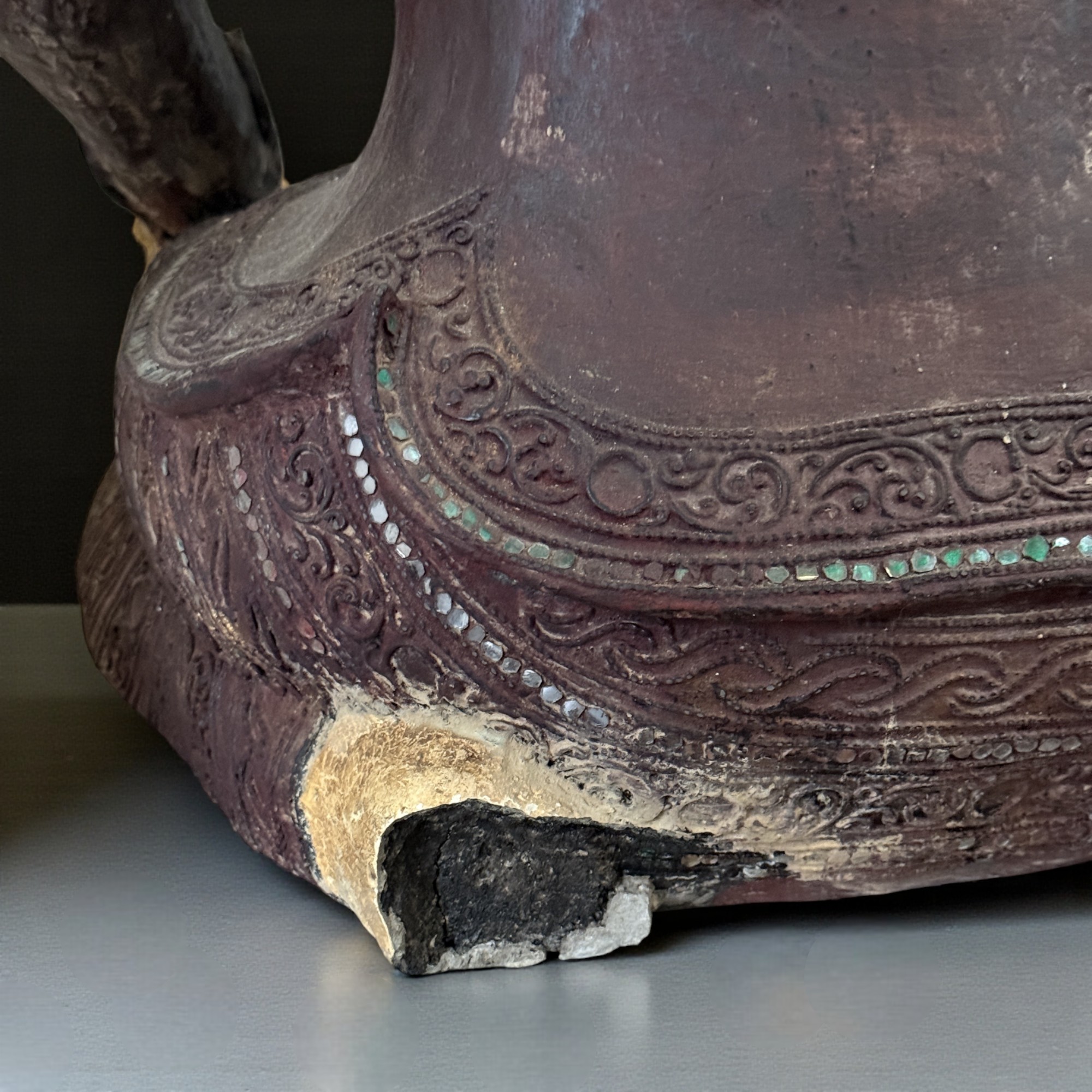 Tempeldiener Skulptur birmanisches Sammlerstück - 86 cm