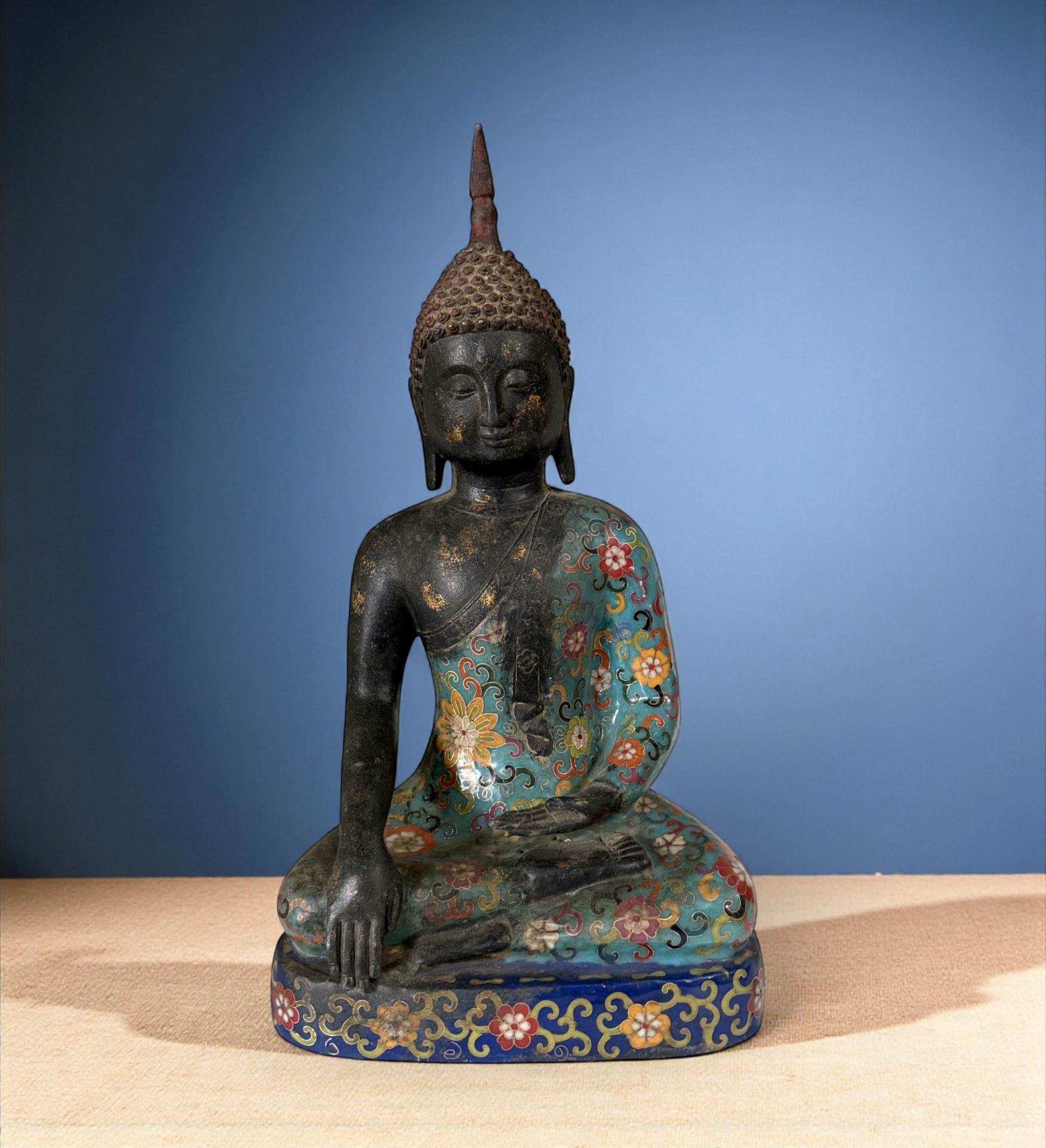Buddha Figur Bronze Siddharta Gautama Cloisonne Skulptur 40 cm Buddha Figur Bronze Siddharta Gautama Cloisonne Skulptur 40 cm