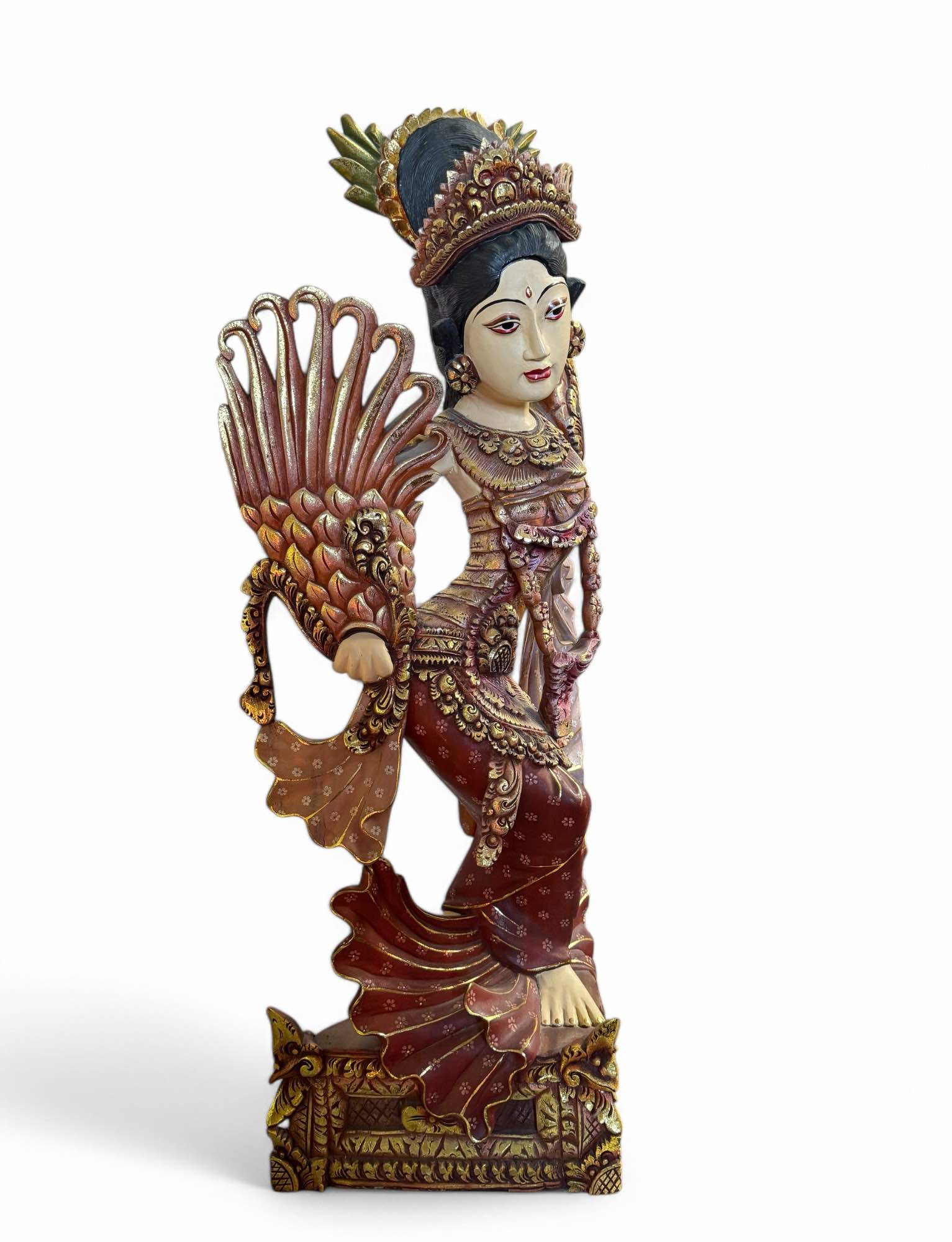 Tempeltänzerin Holz Figur (80cm) Thailand Skulptur