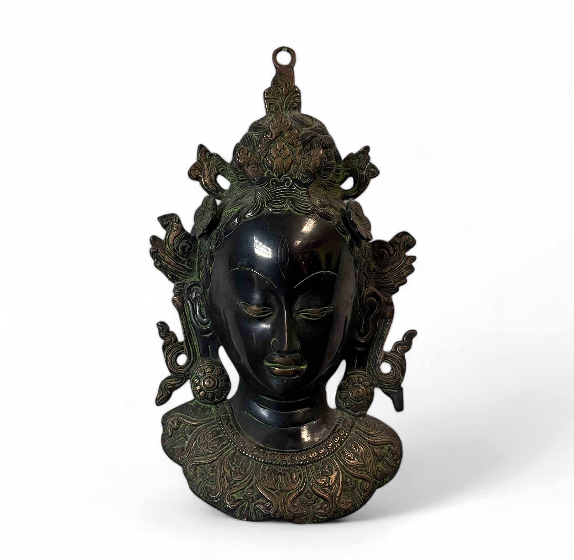 Tara Wandmaske Nepal Bronze Skulptur 27 cm