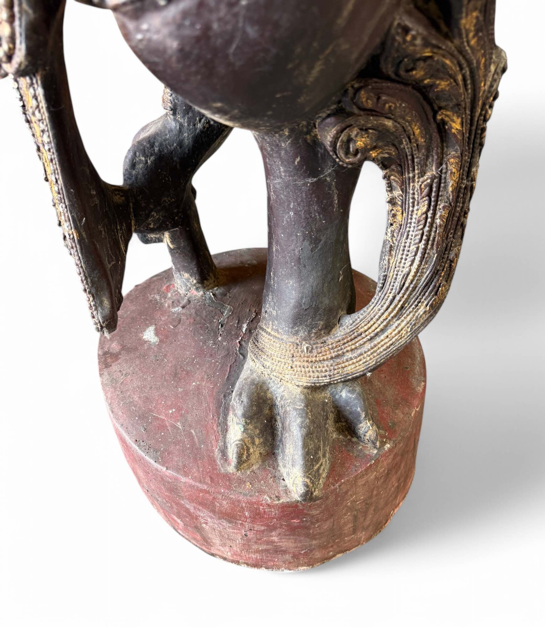 Alte Garuda Skulptur Teak Holz asiatischer Götterbote, Burma