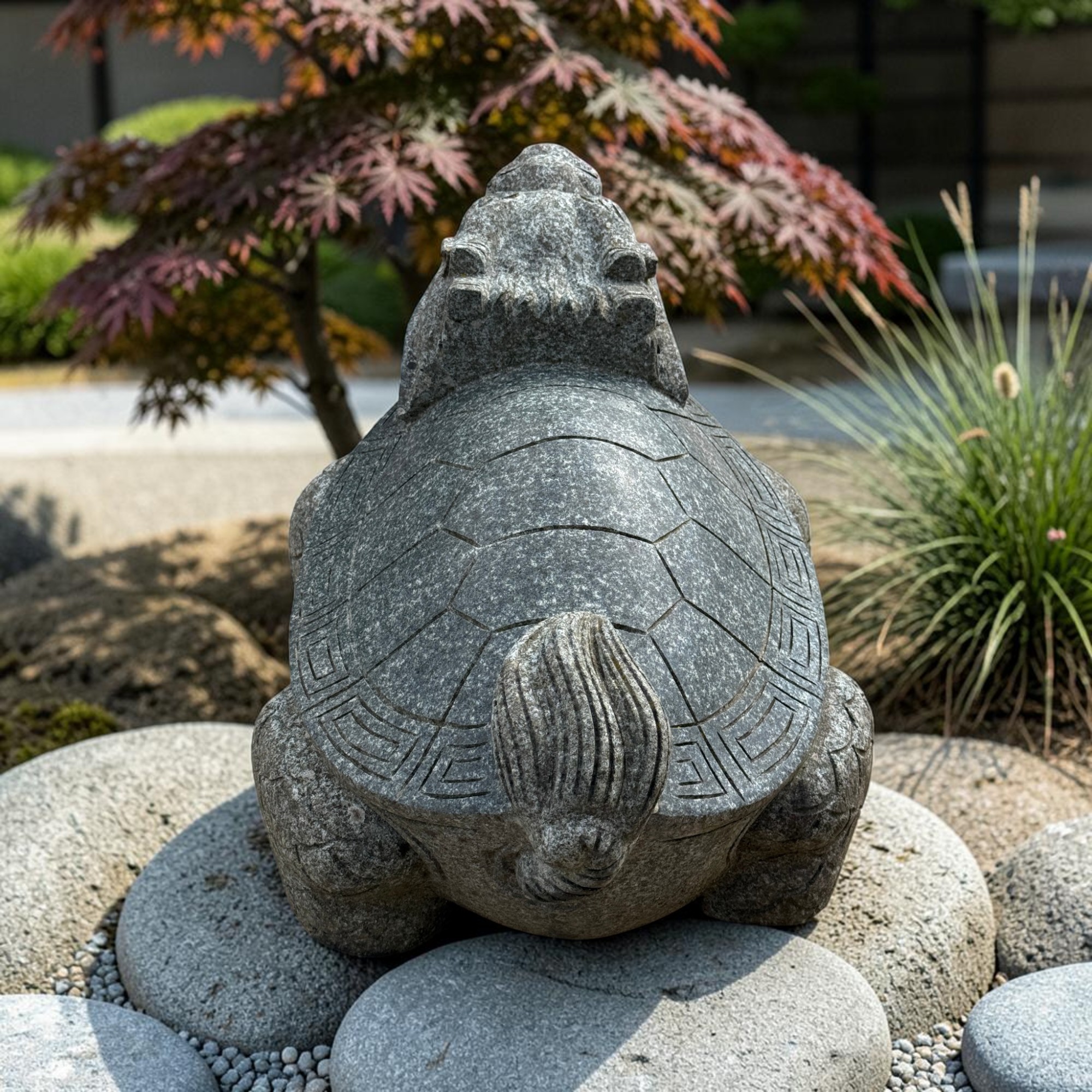 Drachenschildkröte massiver Granit Stein für Fengshui Garten