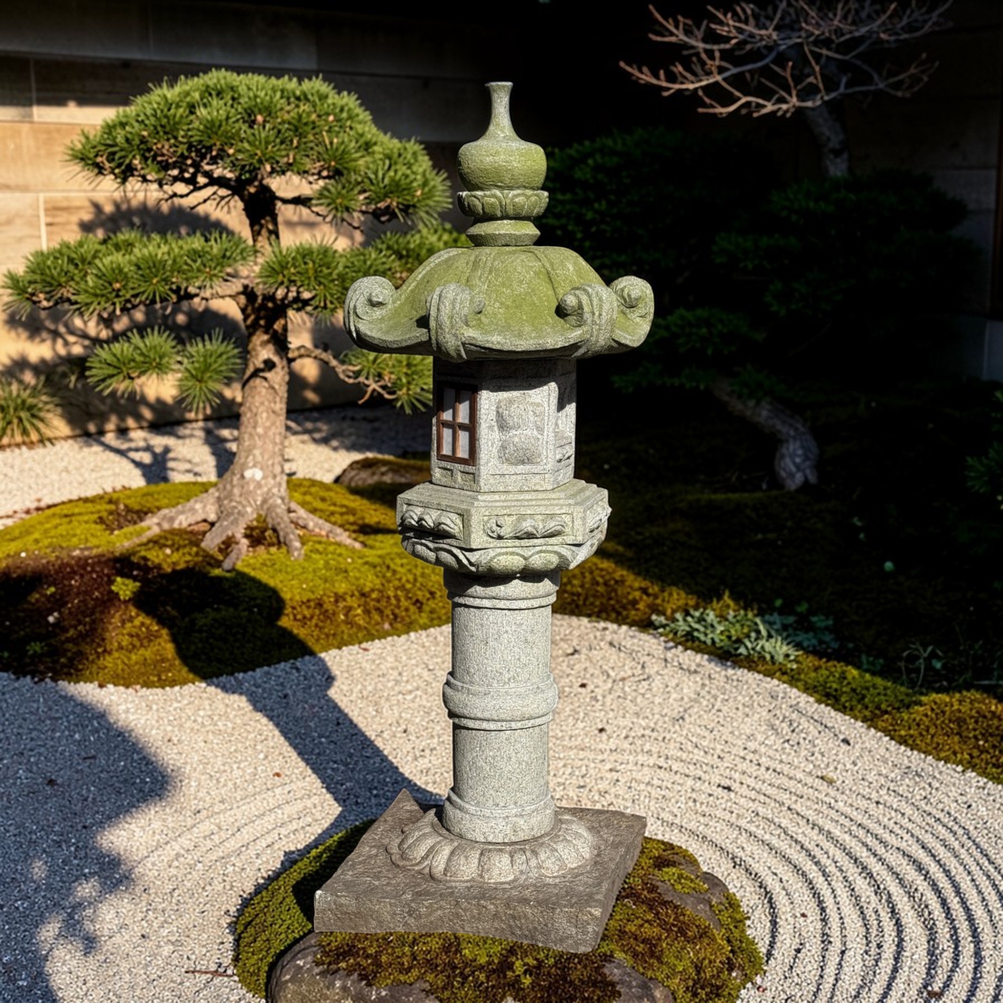 Japan Garten Pagode Steinlaterne aus Granitstein 170 cm groß
