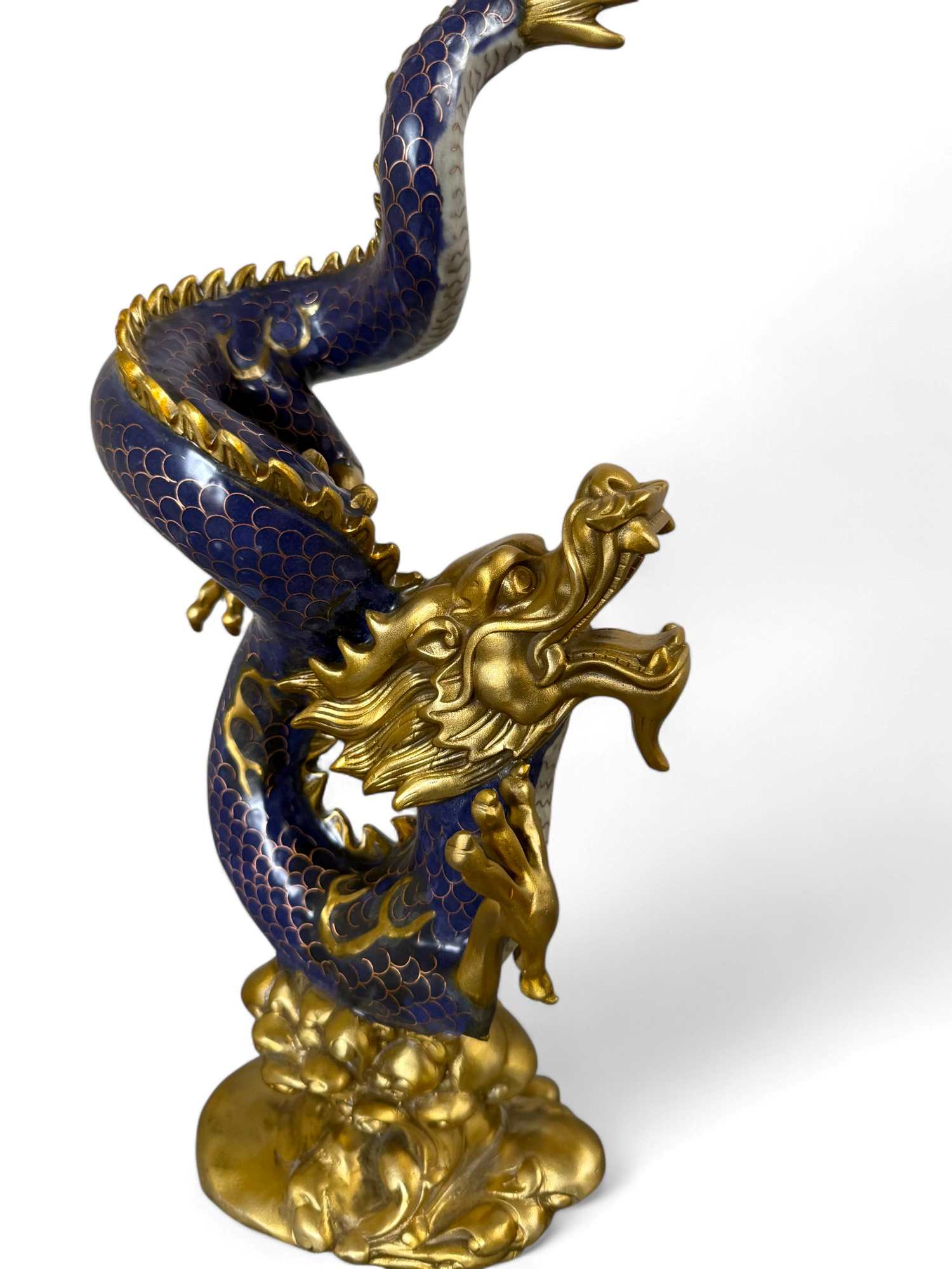 China Drachen Skulptur Bronze Figur Cloisonne 40 cm