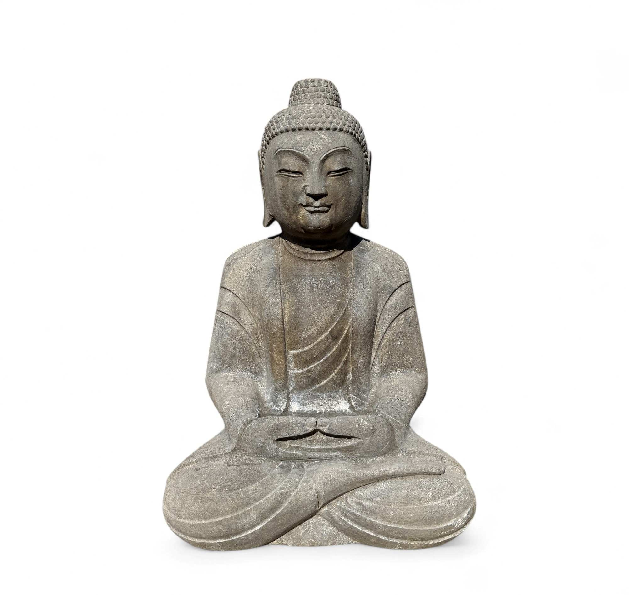 Garten Buddha Statue Naturstein Figur Meditations Geste