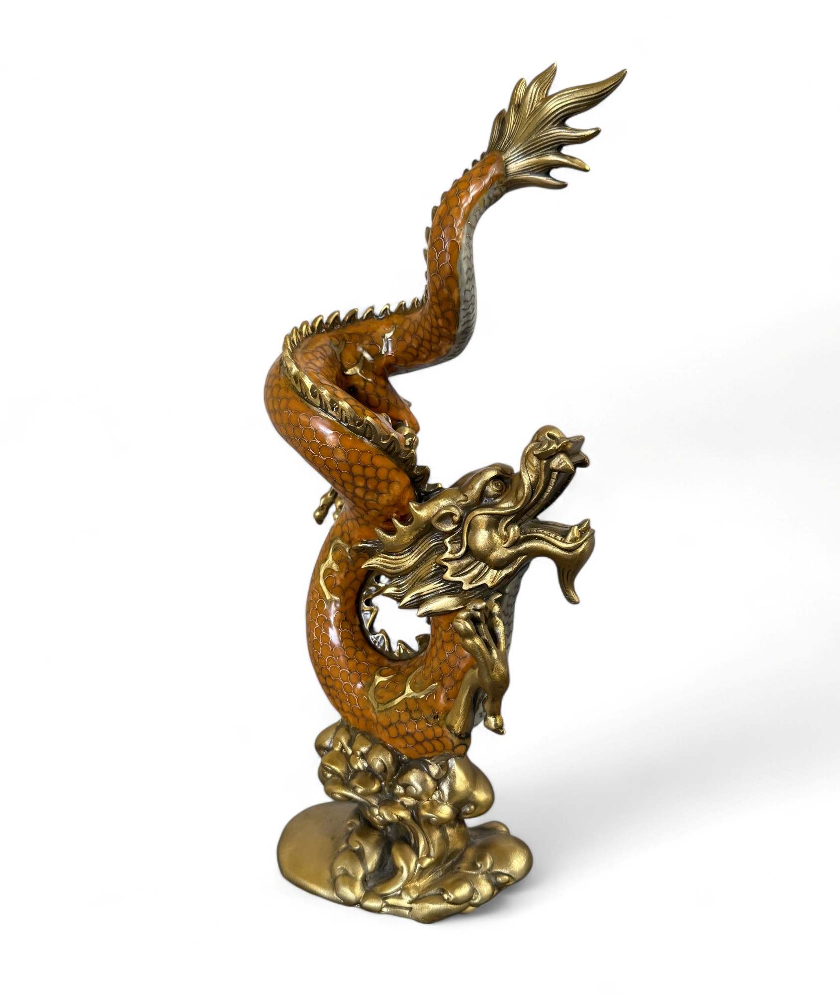 China Drachen Skulptur Bronze Figur Cloisonne 40 cm