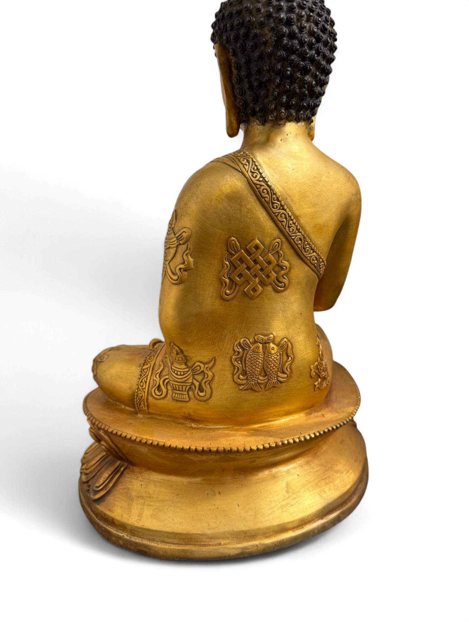 Bronze Buddha Statue 8 buddhistische Glückssymbole