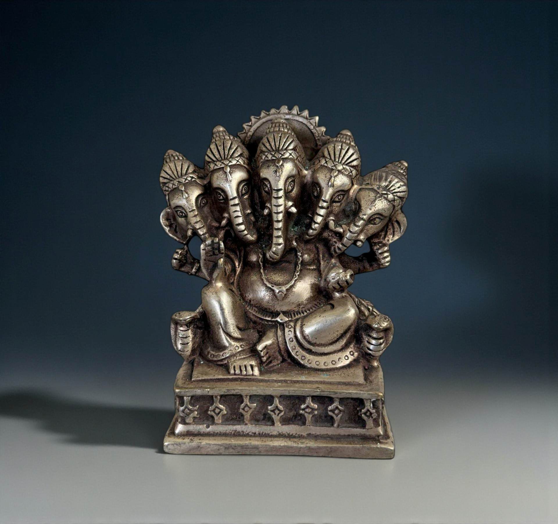 Pancha-Mukhi der 5 köpfige Ganesha Bronze Figur China Pancha-Mukhi der 5 köpfige Ganesha Bronze Figur China