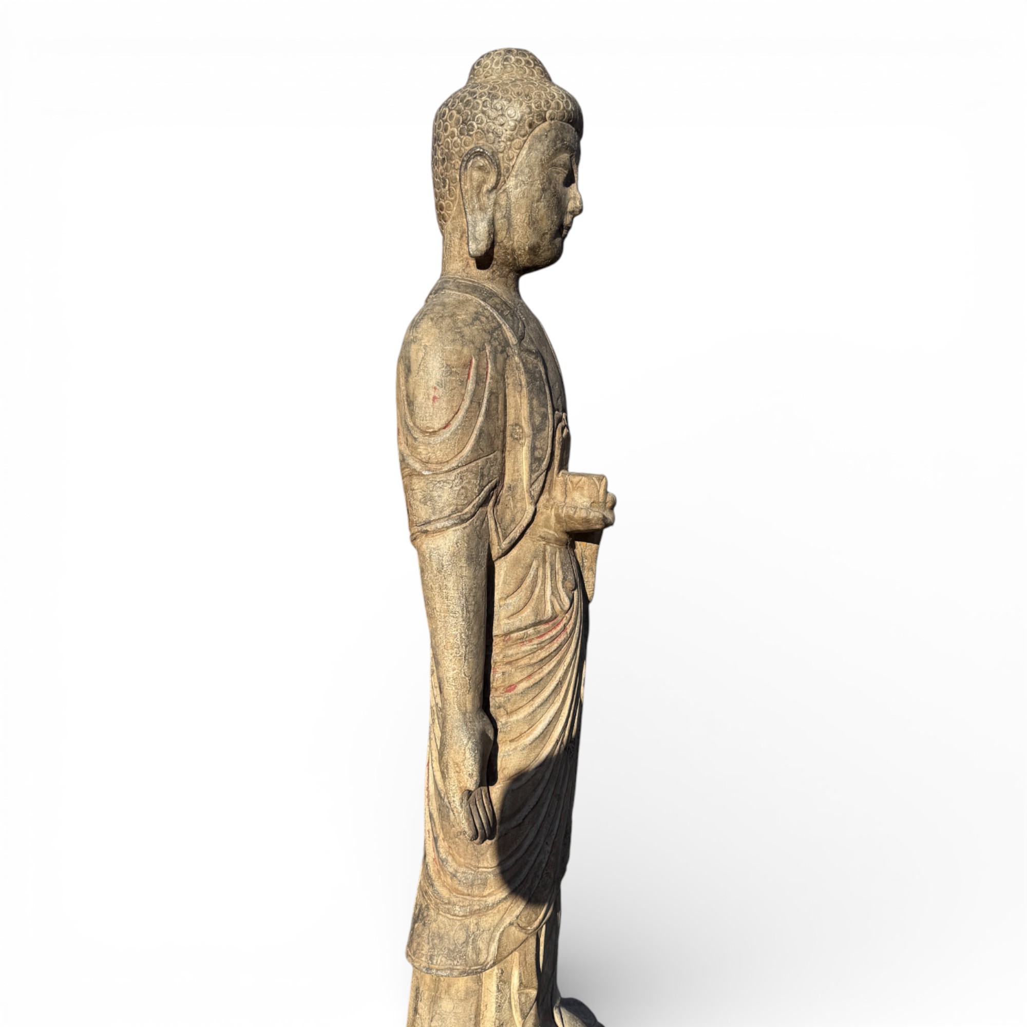 Stein Buddha Statue Garten Skulptur 119 cm groß