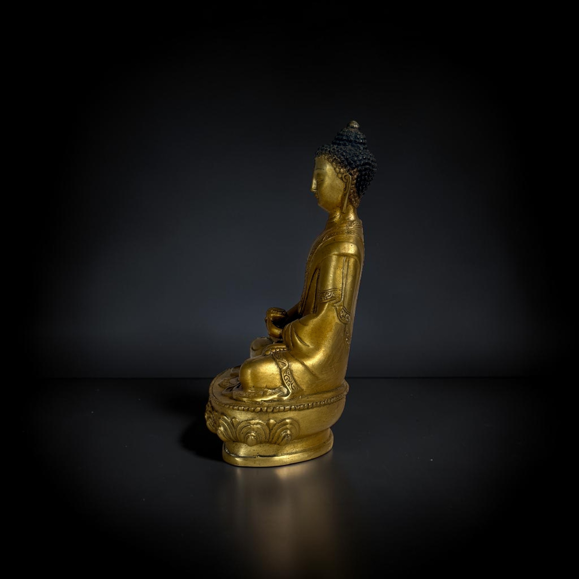 Buddha Figur Amitabha Bronze Skulptur in Meditation Asien Kunst 20cm