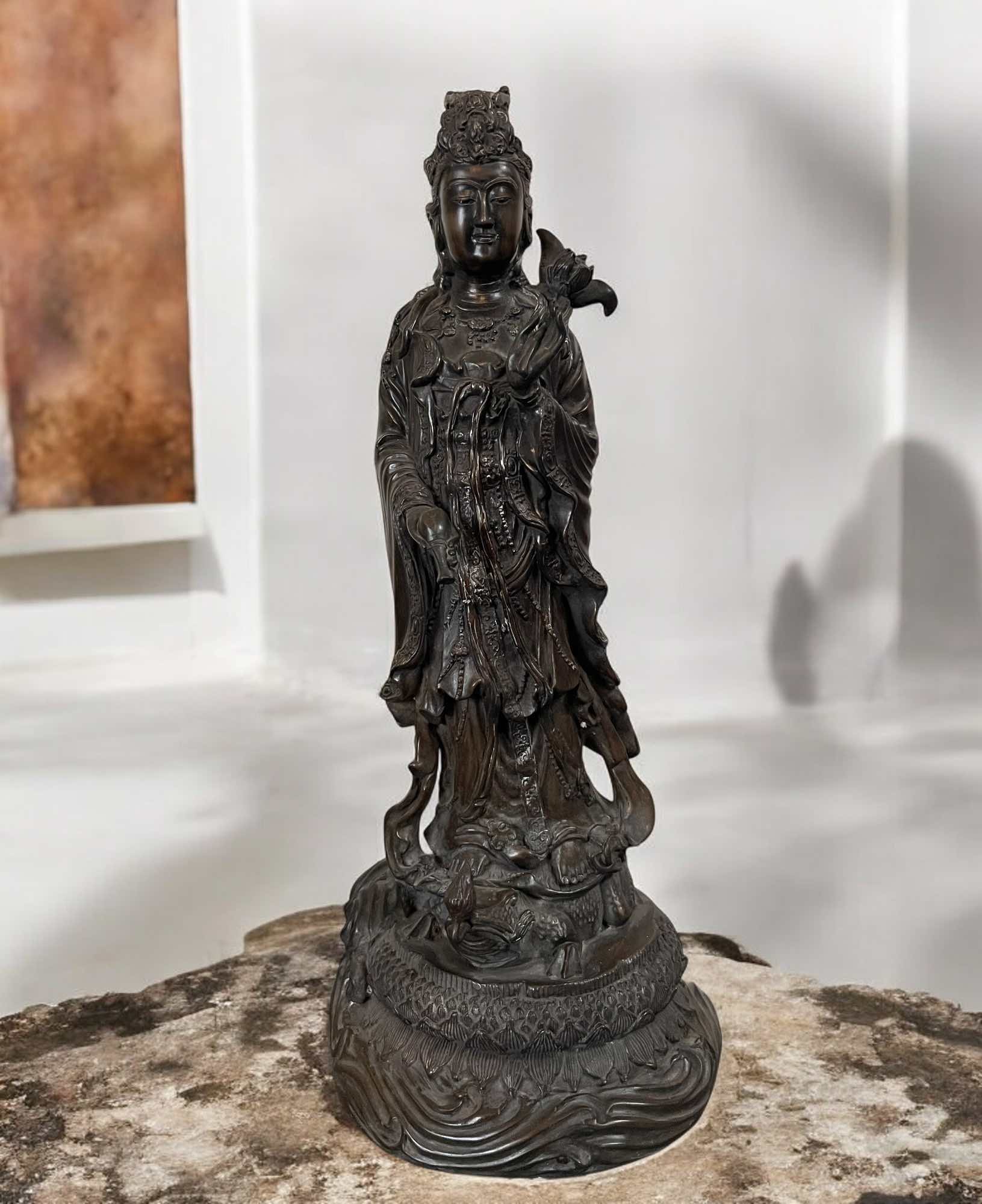 Buddha Figur Bronze Guanyin 45cm groß