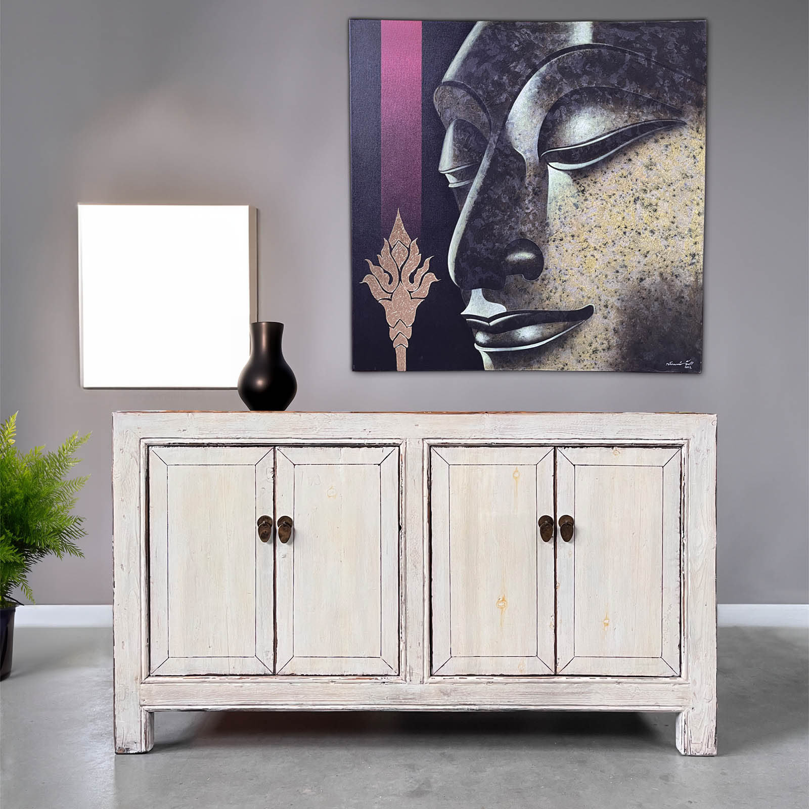 Buddha Bild Acryl Wandbild auf Leinwand