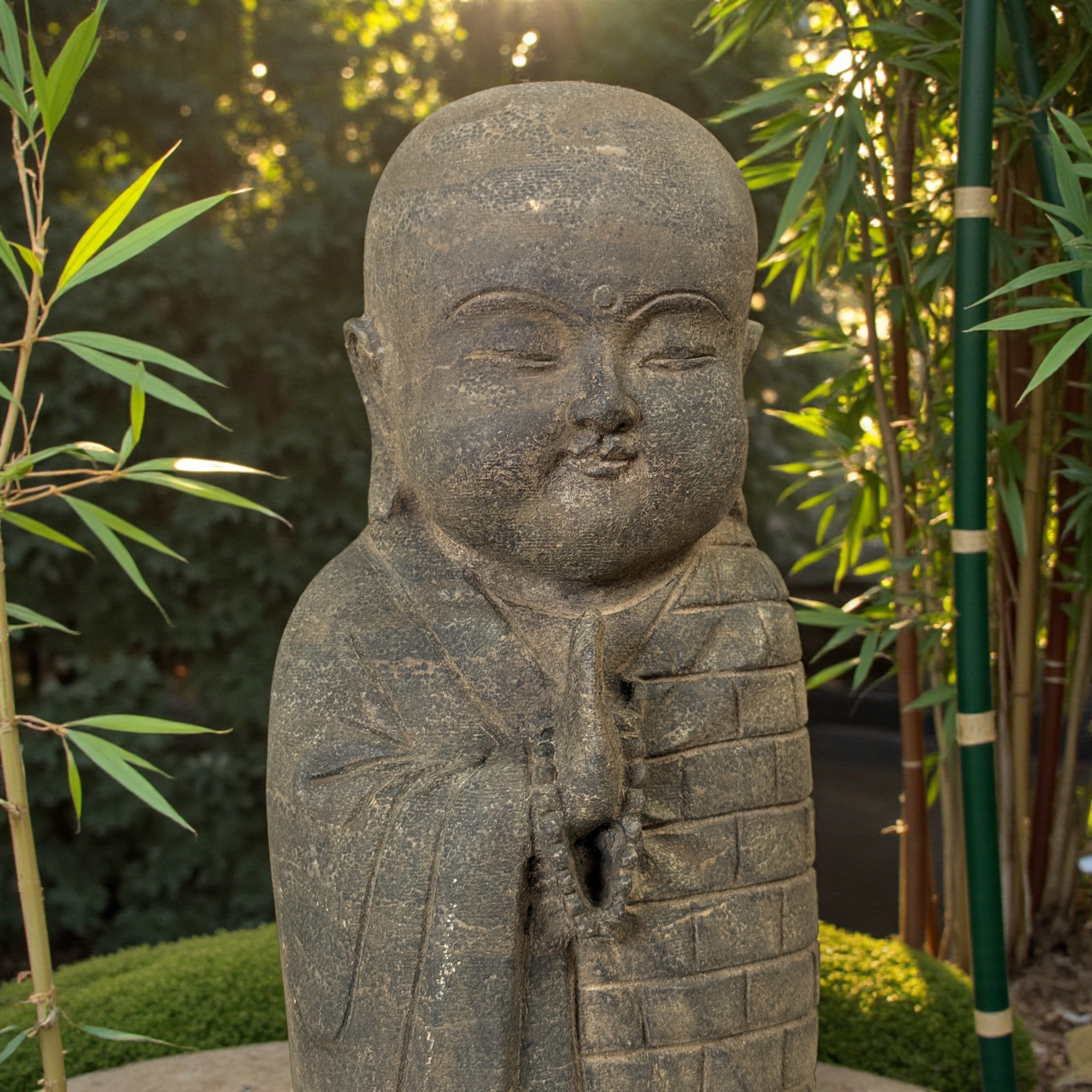 Garten Mönch Skulptur aus Naturstein - China - 40 cm groß