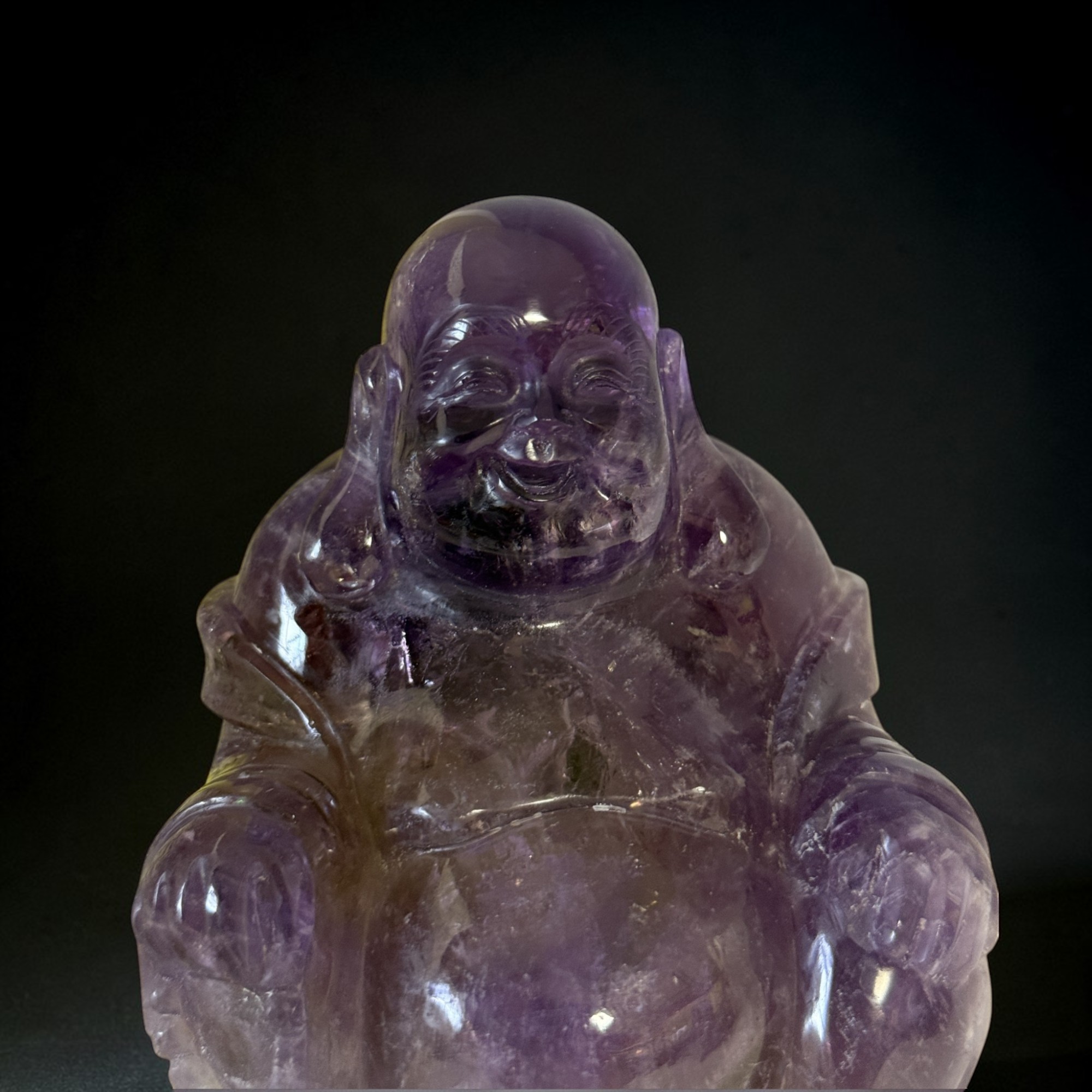Happy Budai Figur - Amethyst - 16,5 cm Skulptur