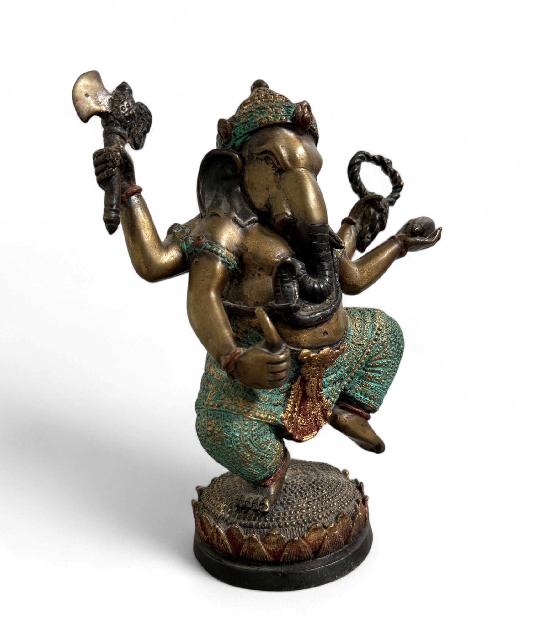 Dancing Ganesha Figur Bronze Skulptur 25 cm groß - Indien