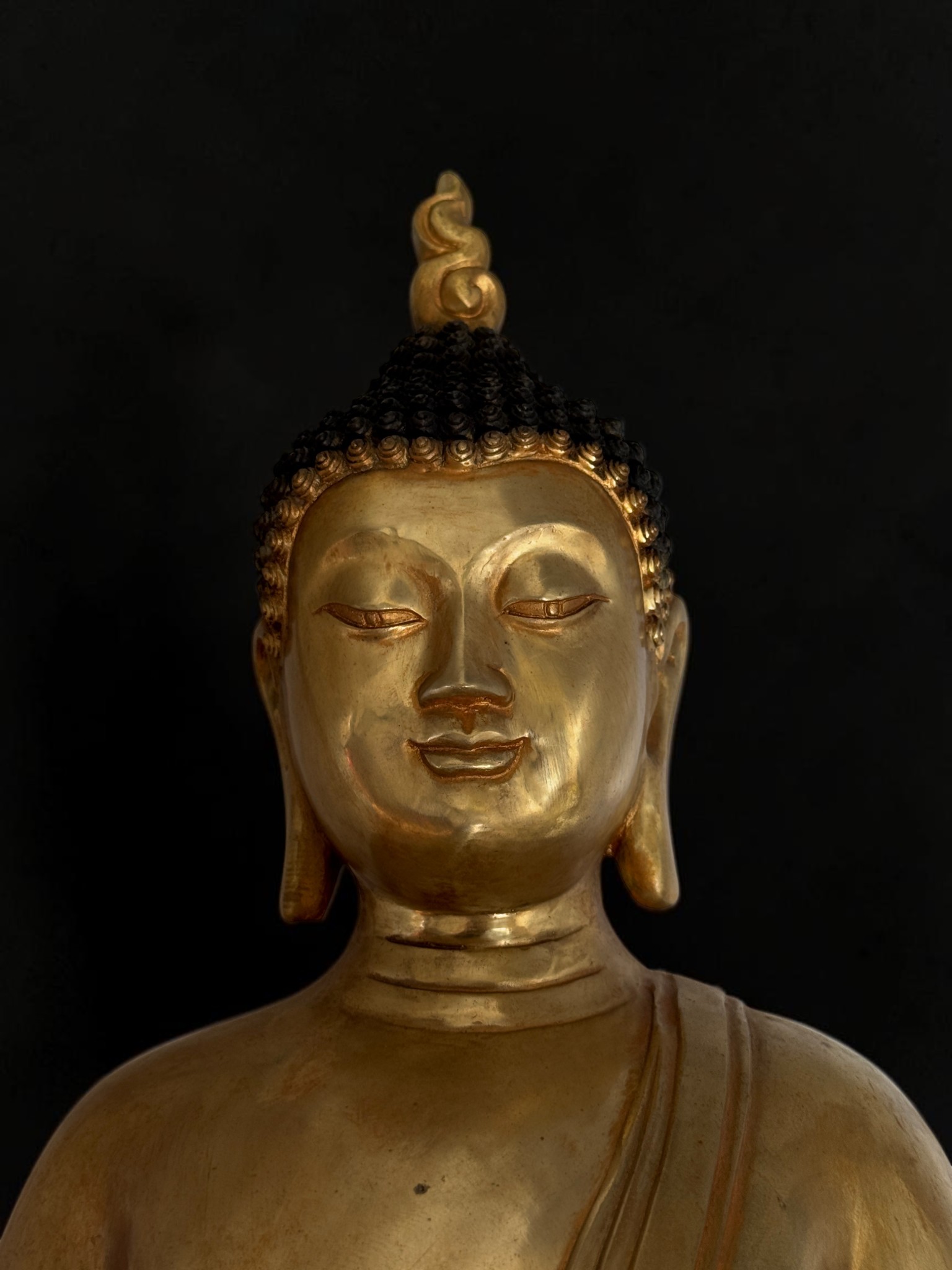 Große Bronze Buddha Statue mit Vitarka Mudra Tibet-China 60 cm