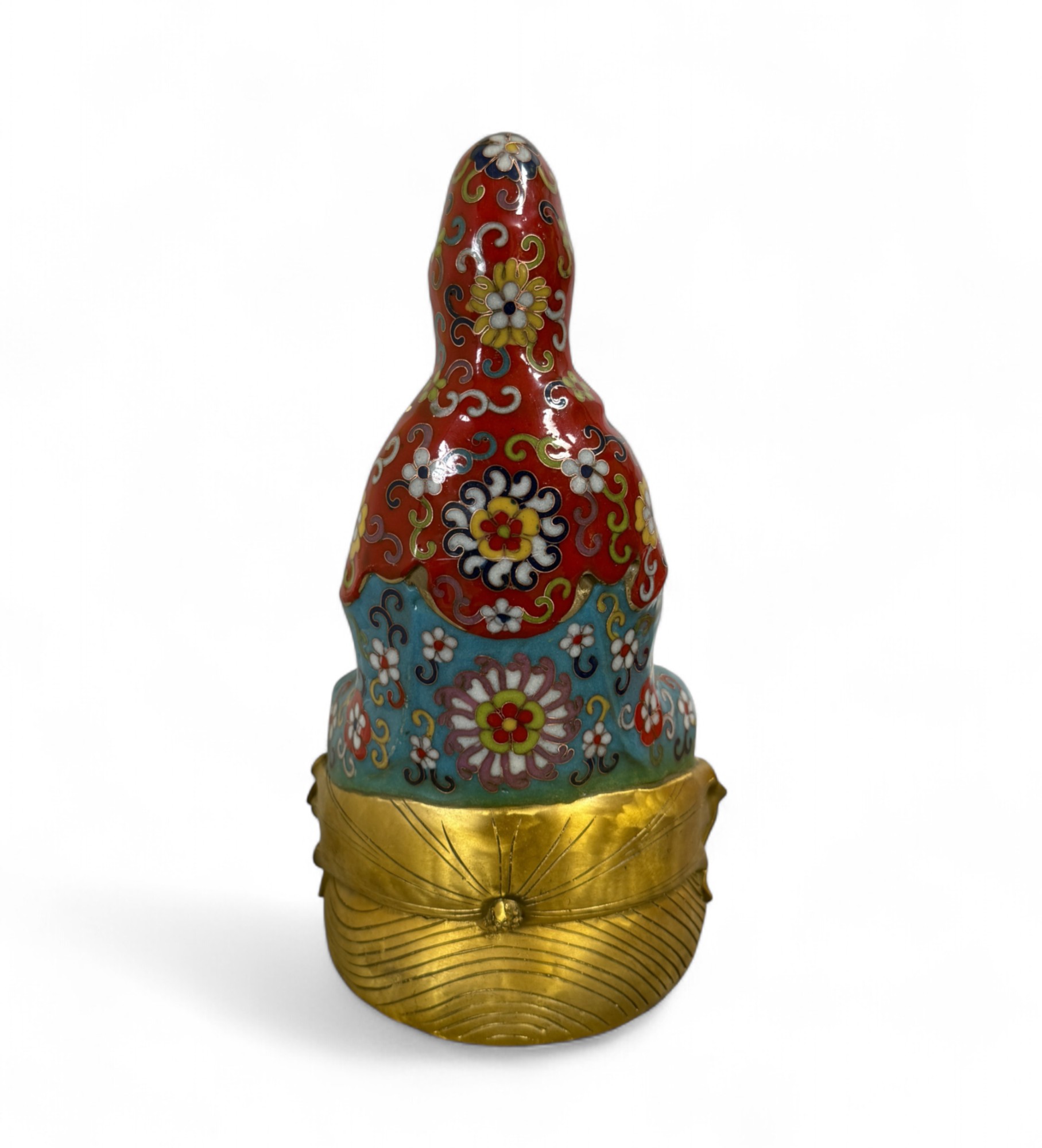 Guanyin Bodhisattva Figur China – Bronze Cloisonné Kunst