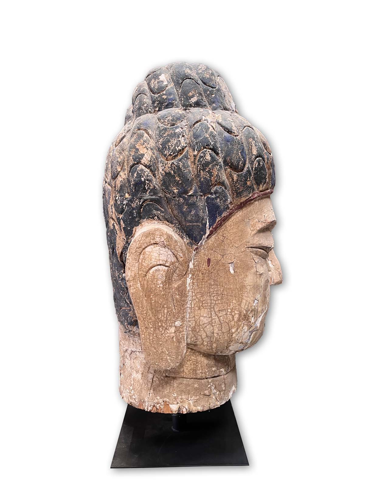 Buddha Kopf Holz Skulptur China - 120cm