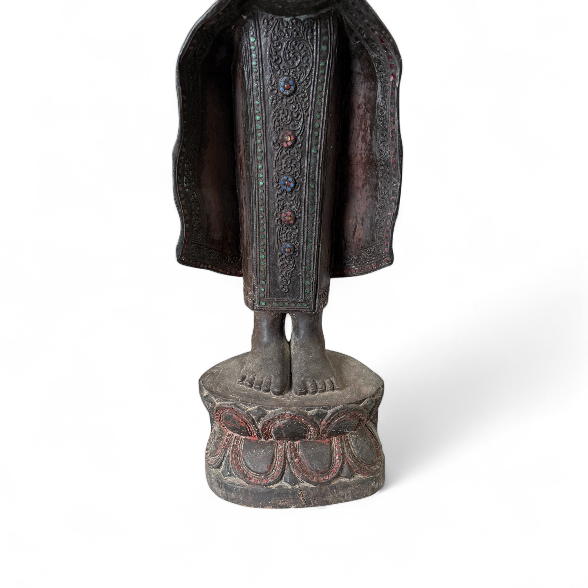 Burmesischer Bettelmönch aus Teak Holz Burmesischer Bettelmönch aus Teak Holz