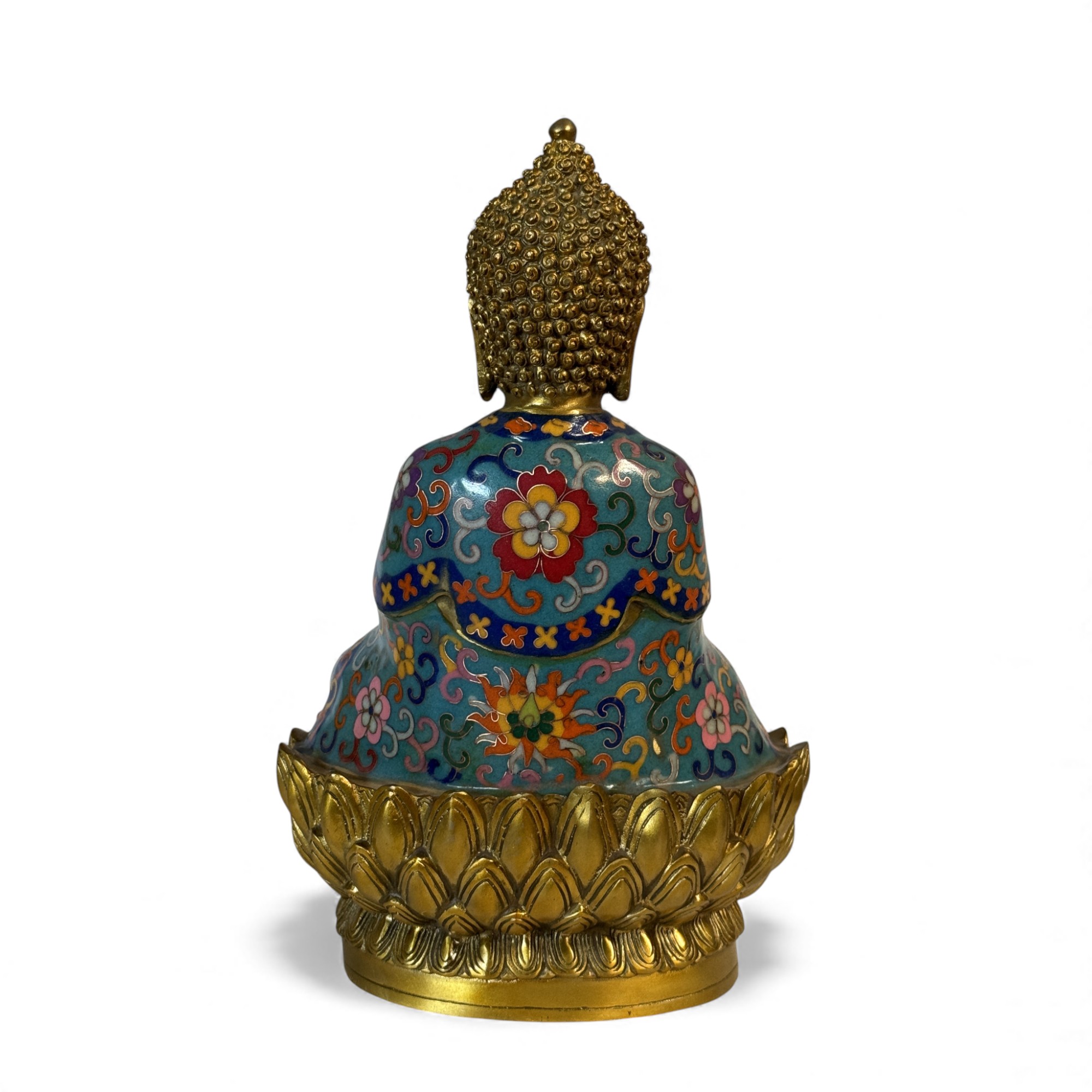 Bronze Buddha Figur mit Stupe - Pagode 28,5 cm