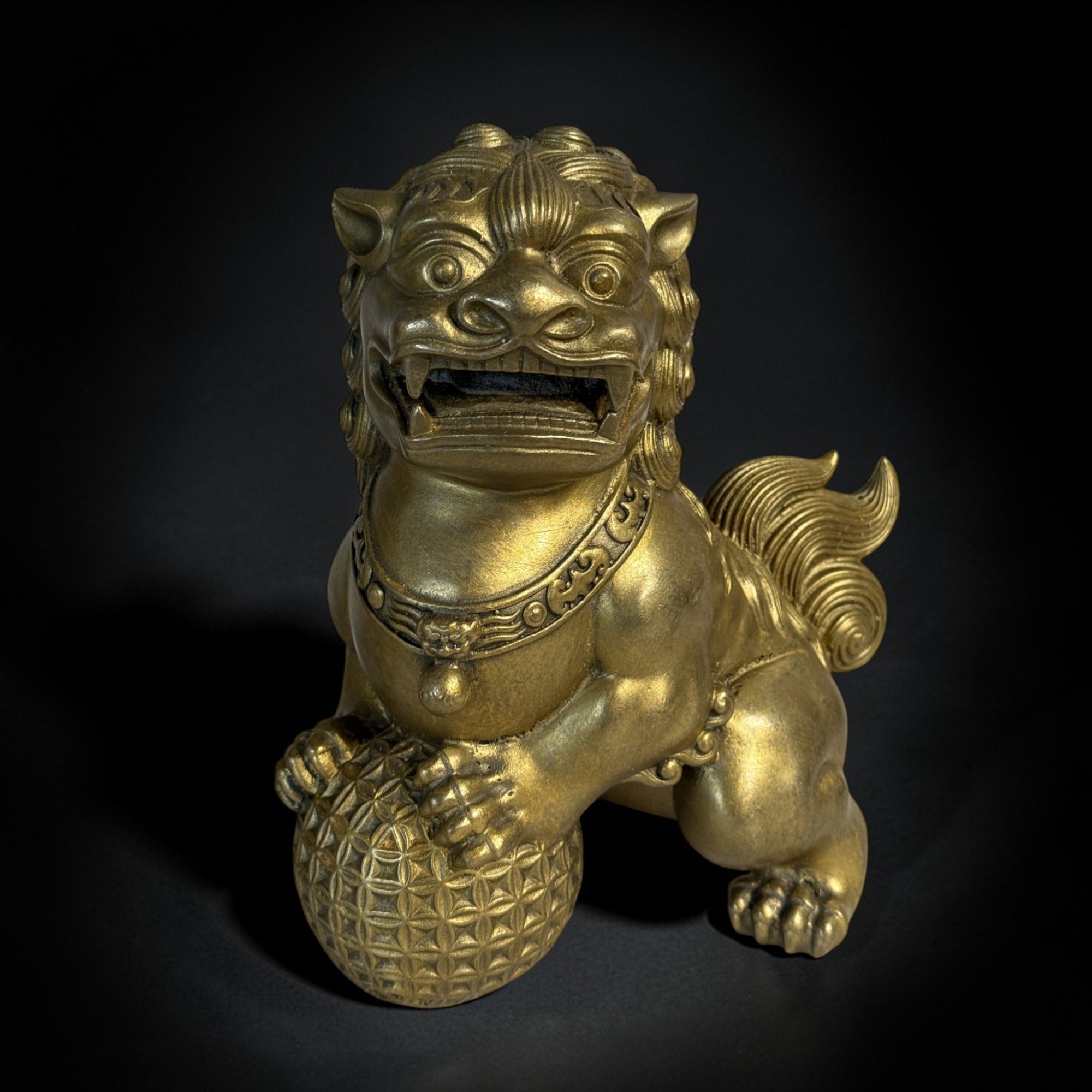 Bronze Wächterlöwen Paar – 21 cm – Feng Shui Schutzsymbol