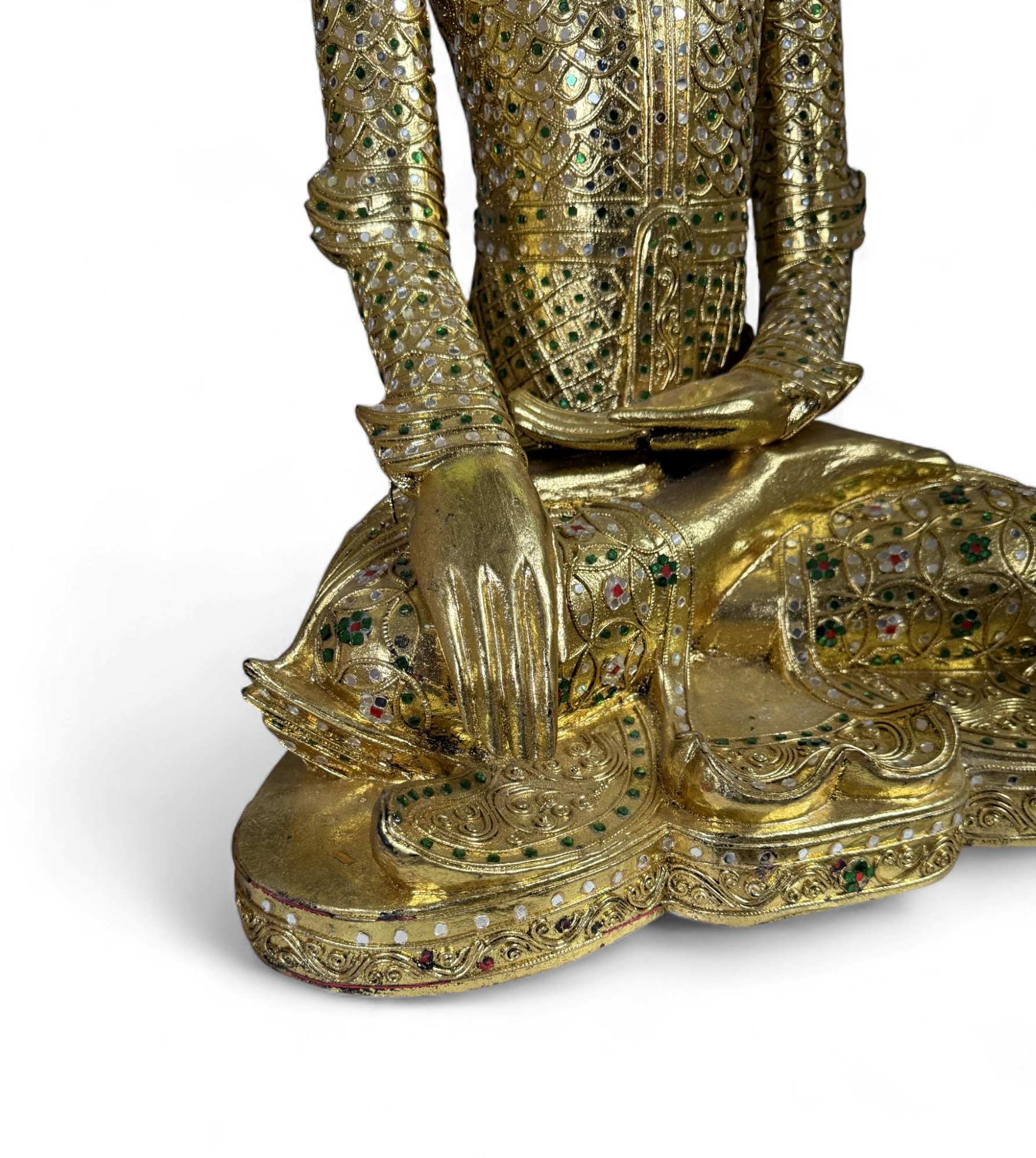 Holz Buddha Skulptur Thailand - blattvergoldet
