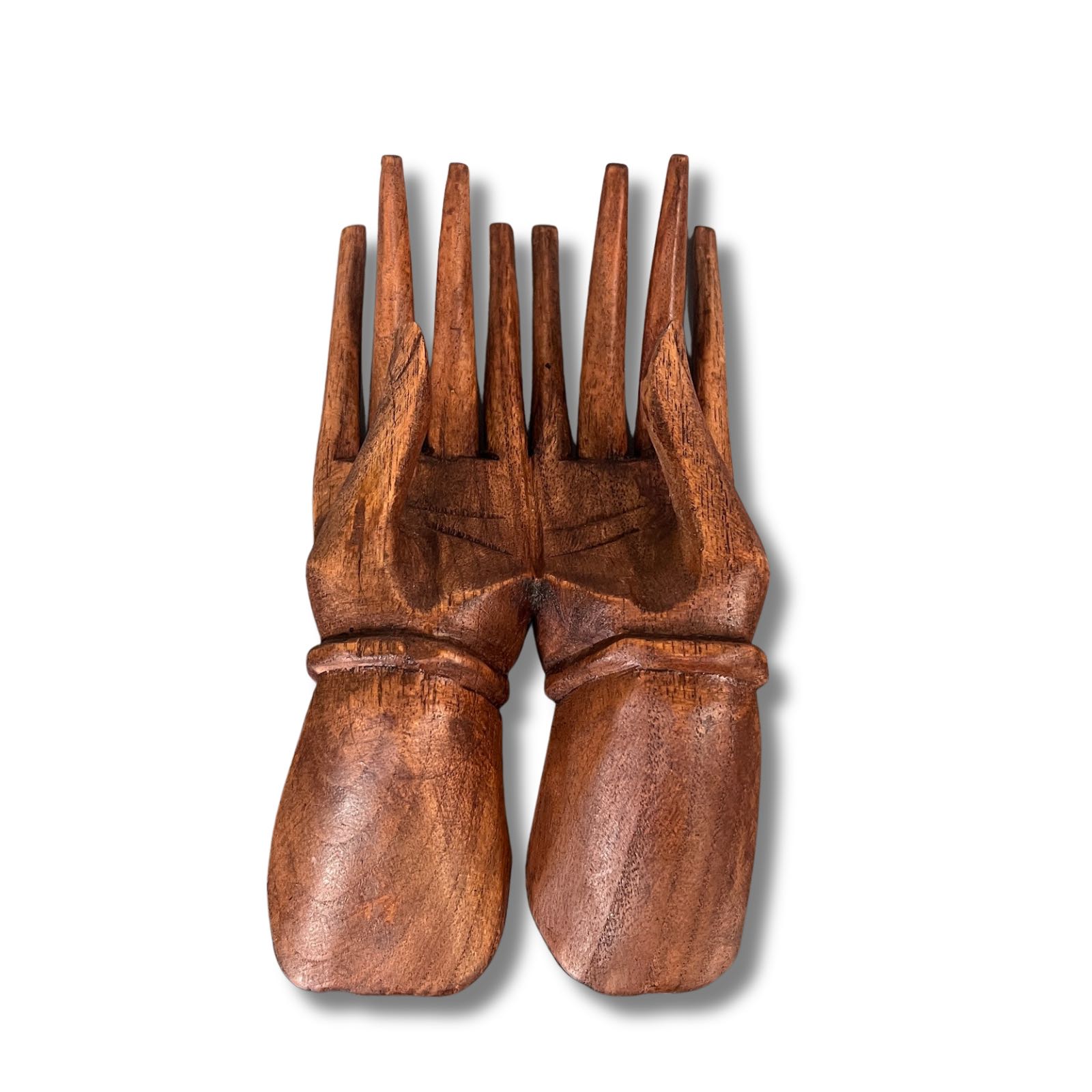 Buddha Hand Holz Skulptur Visitenkartenhalter