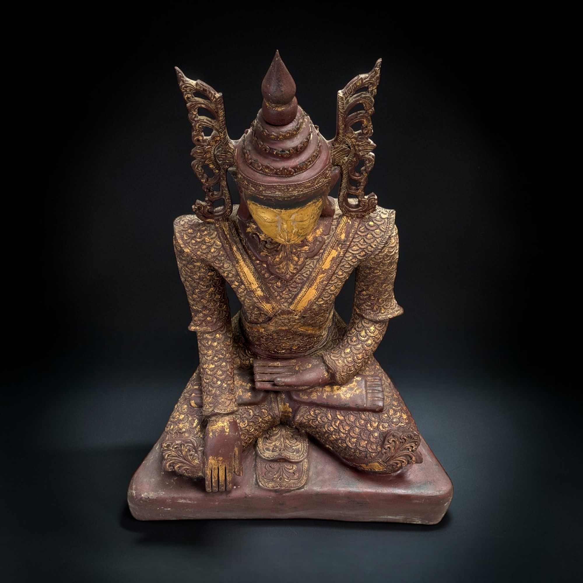 Burma Buddha Statue aus Lacquerware - 102 cm groß