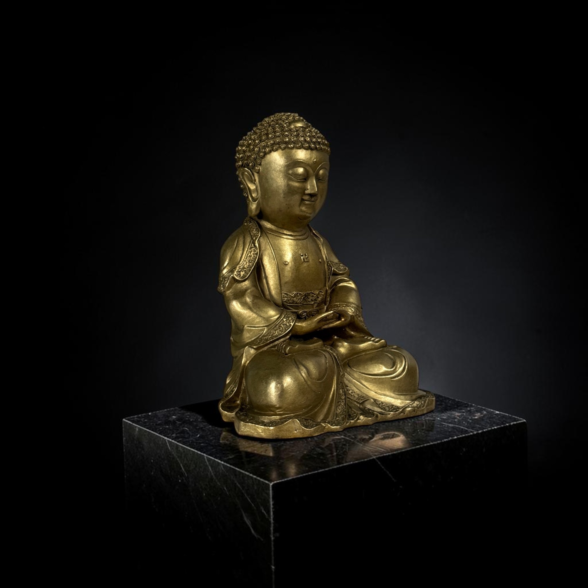 Bronze Buddha Figur 30 cm – Dhyana Mudra - Nordchina
